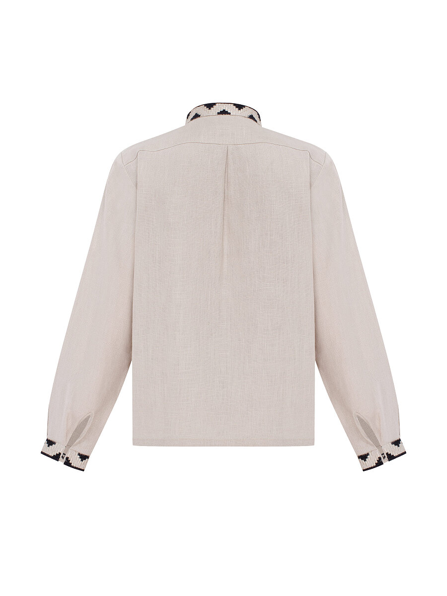 Boy`s embroidered shirt STAR beige [0]