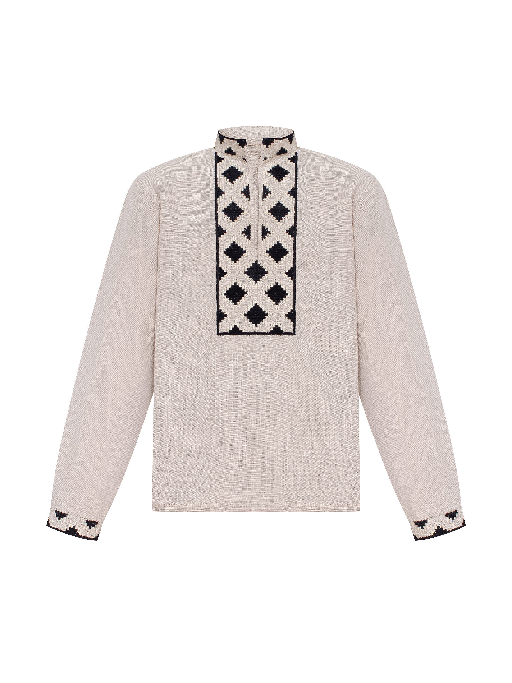 Boy`s embroidered shirt STAR beige fitting