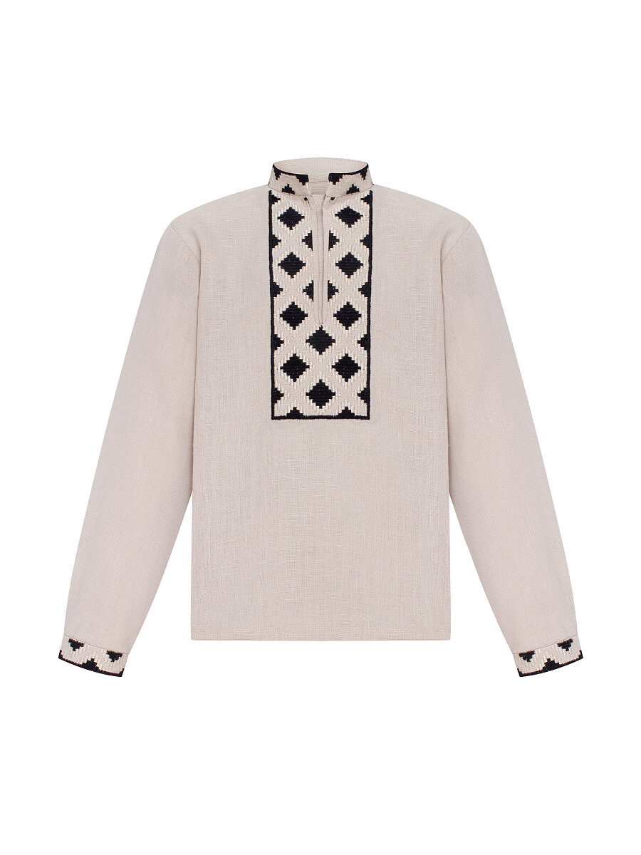 Boy`s embroidered shirt STAR beige [0]