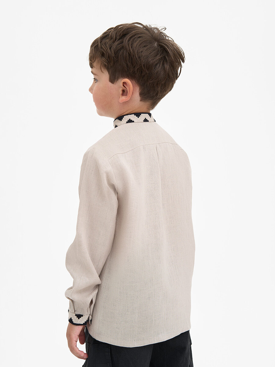 Boy`s embroidered shirt STAR beige [0]