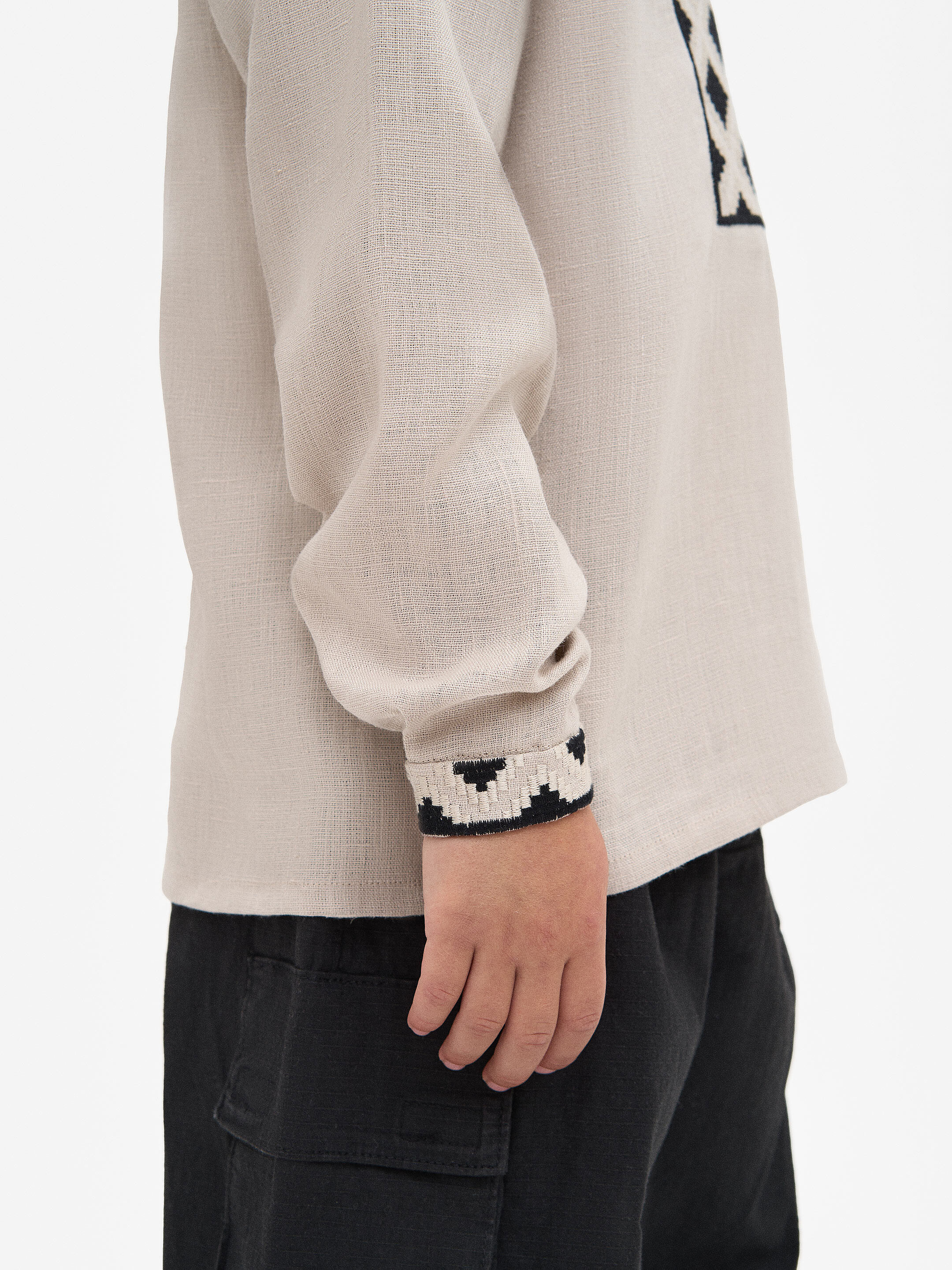 Boy`s embroidered shirt STAR beige choose