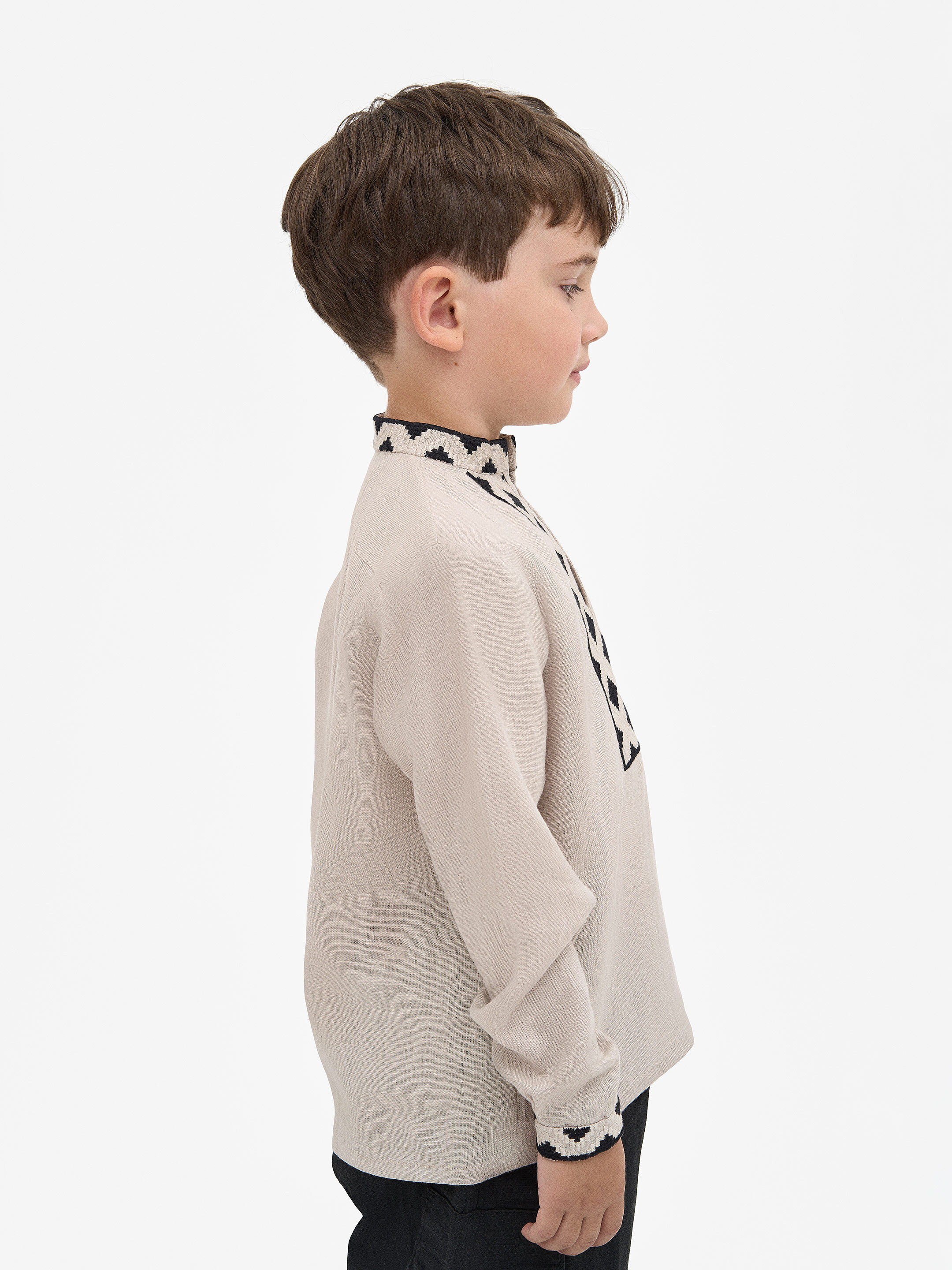 Boy`s embroidered shirt STAR beige in Ukraine
