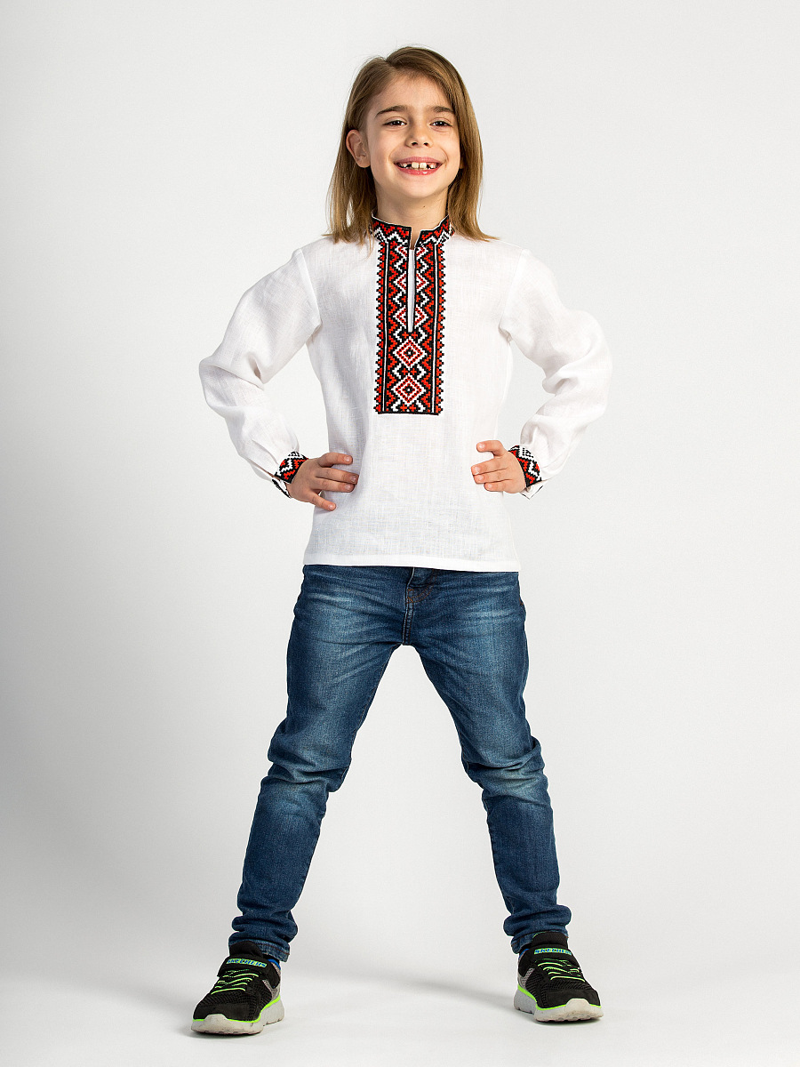 Boy`s embroidered shirt STAR red [0]
