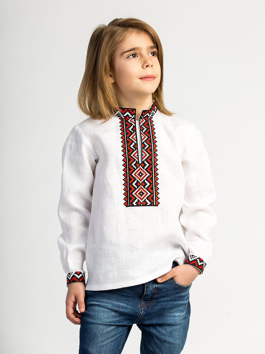 Boy`s embroidered shirt STAR red [0]