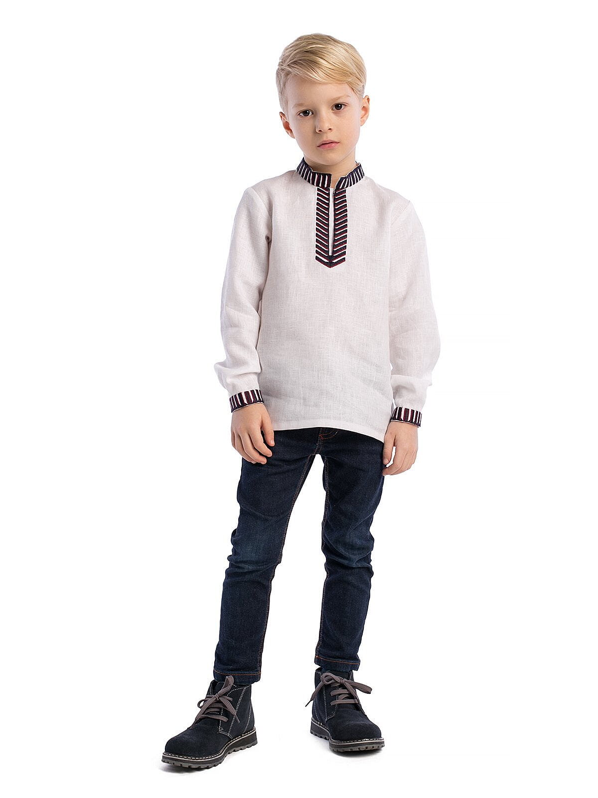 Boys embroidered shirt White Sparrow photo