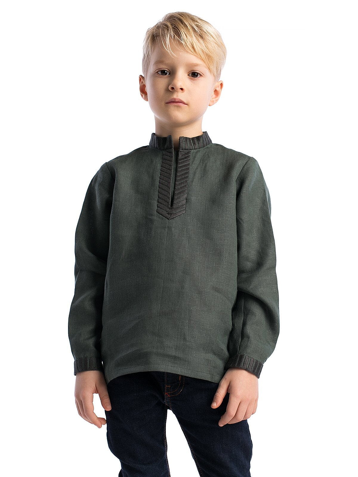 Boys embroidered shirt Green Sparrow Buy