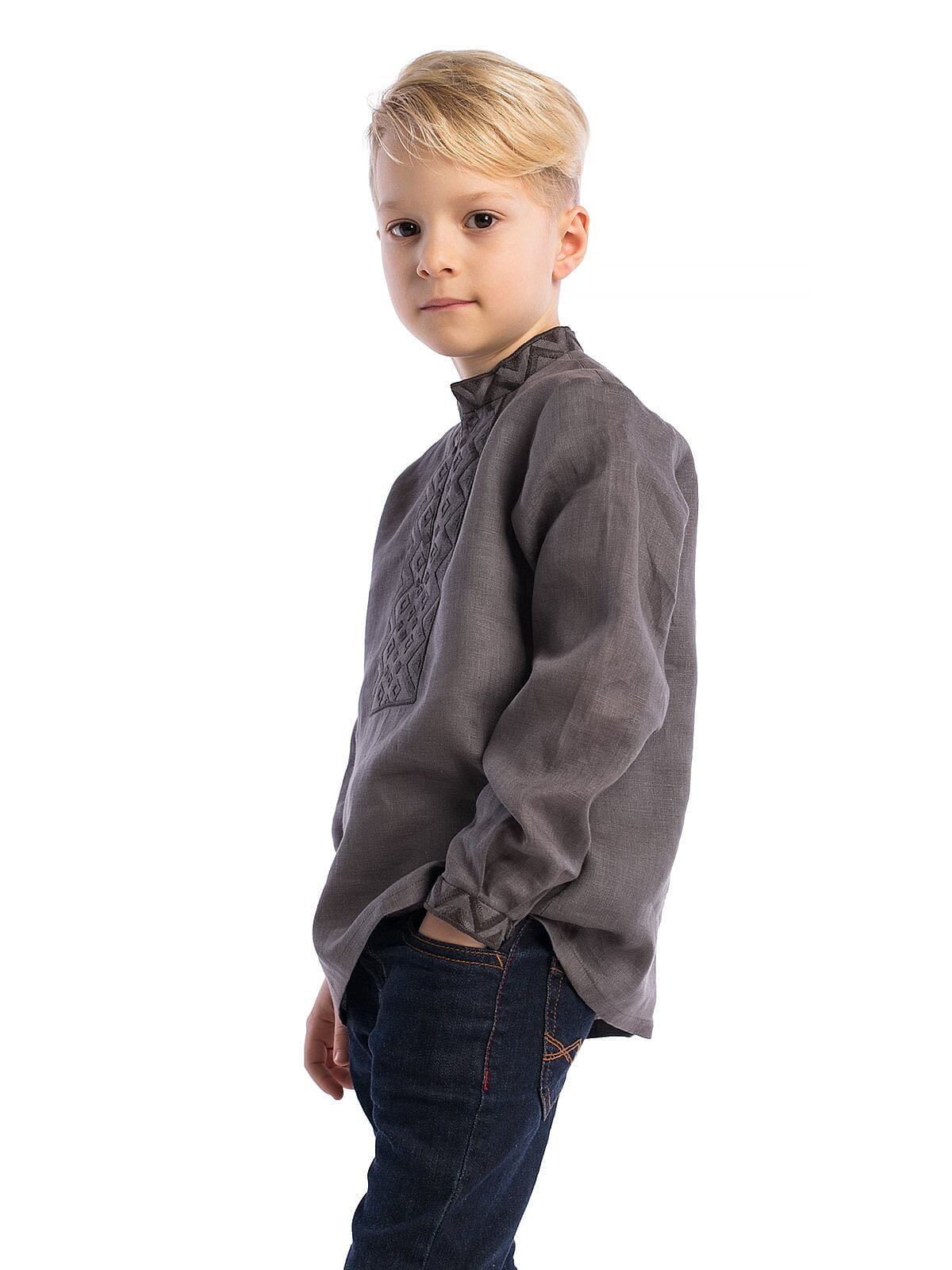 Boy`s embroidered shirt Zig-Zag in Ukraine