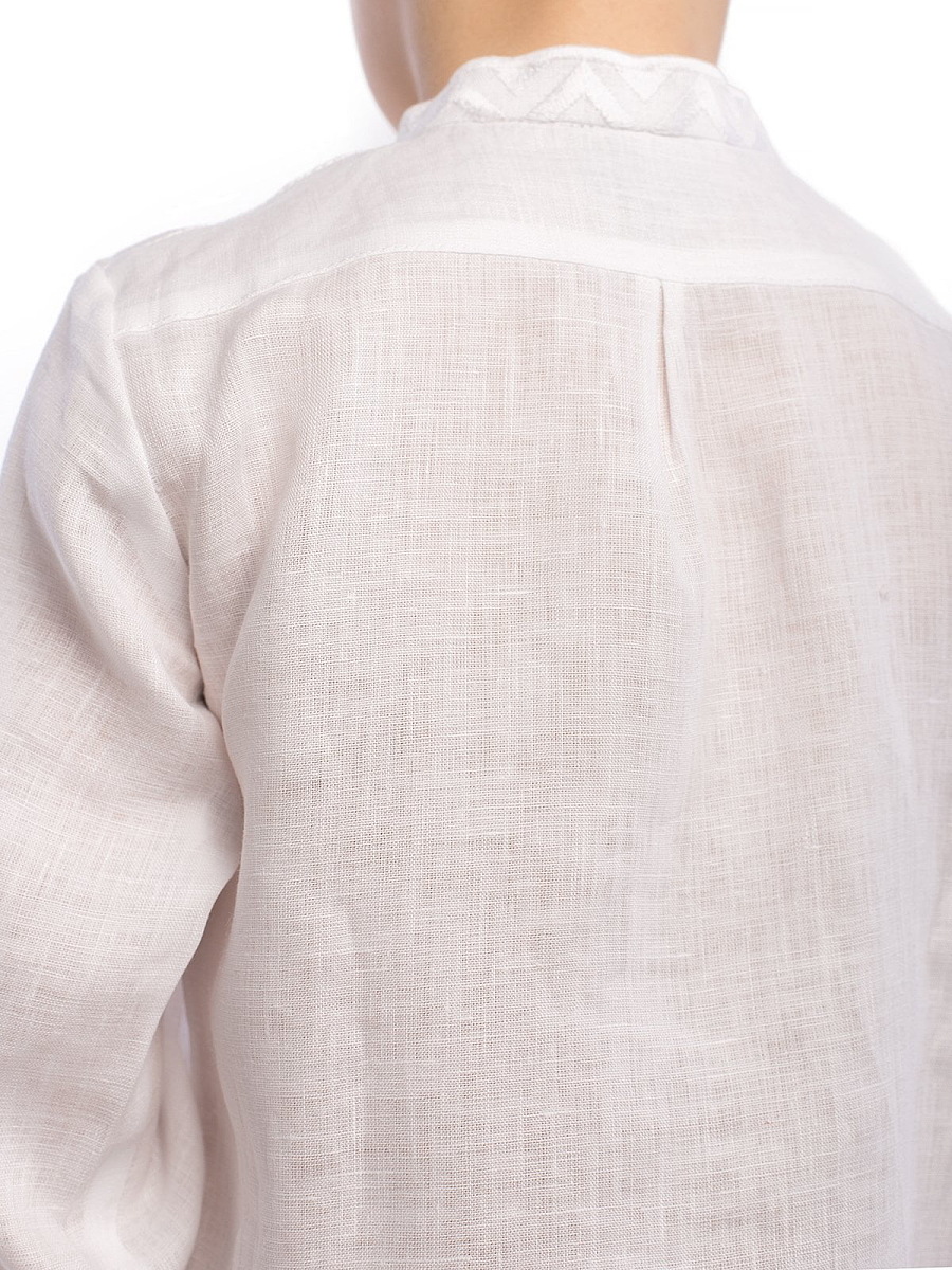 Boy`s embroidered shirt Zig-Zag White [0]