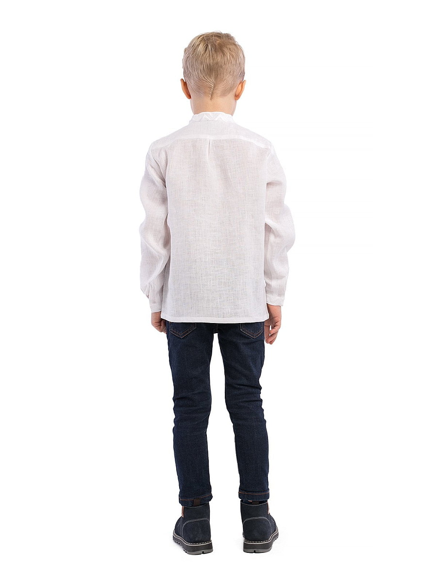 Boy`s embroidered shirt Zig-Zag White [0]
