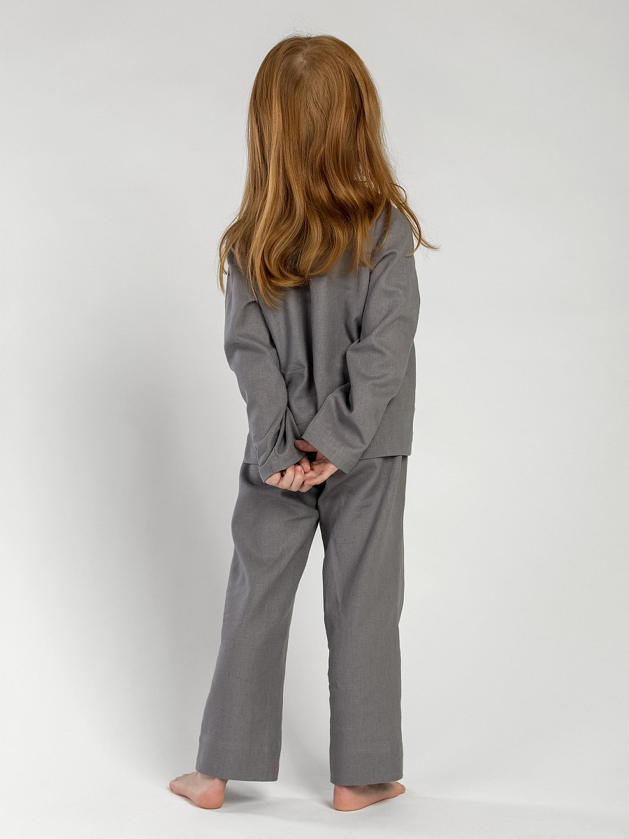 Linen Pajamas for the girl Dobby Grey [0]