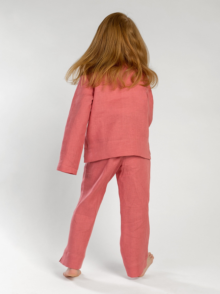 Linen Pajamas for the girl  Dobby Peach [0]