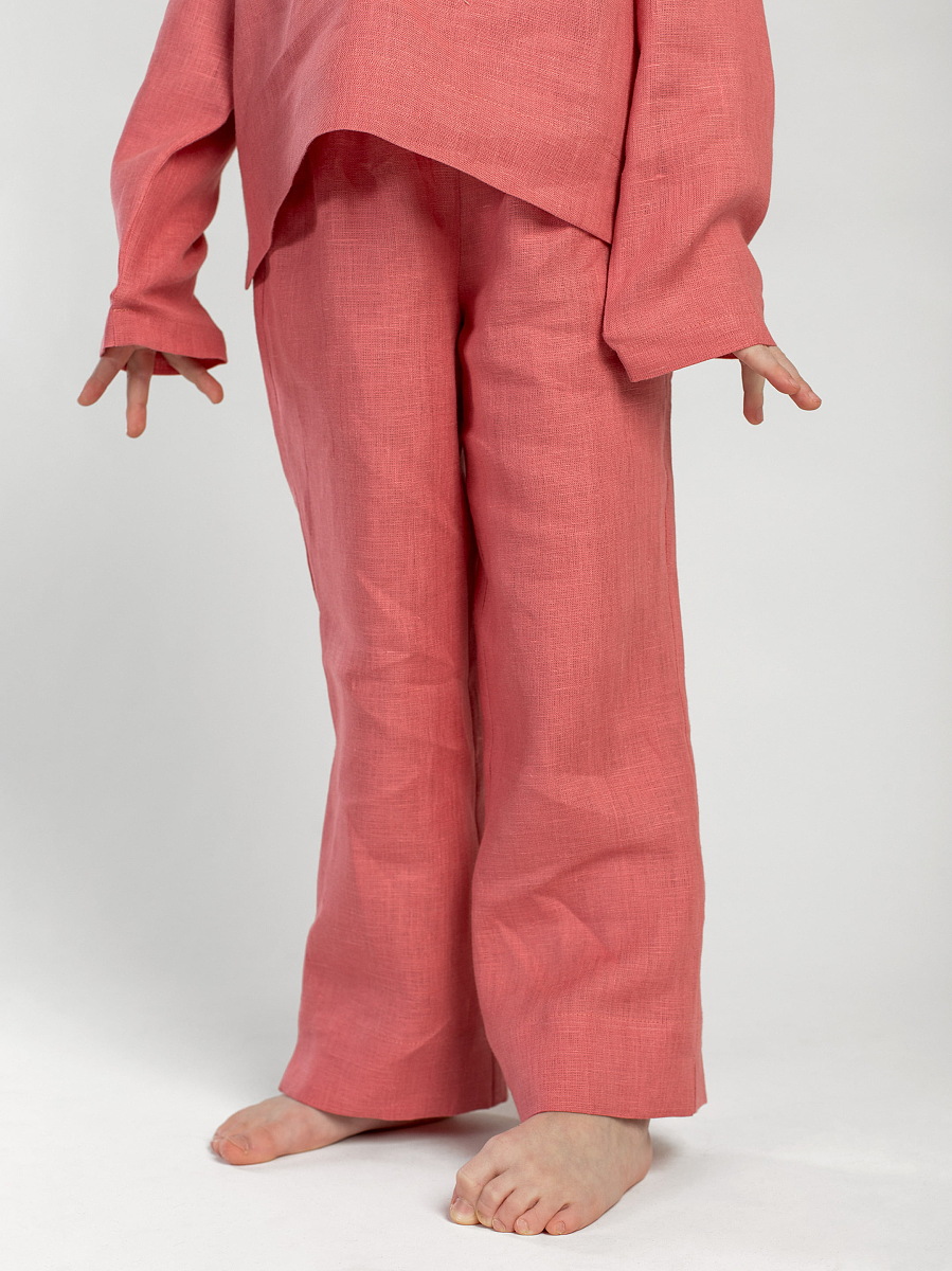 Linen Pajamas for the girl  Dobby Peach [0]