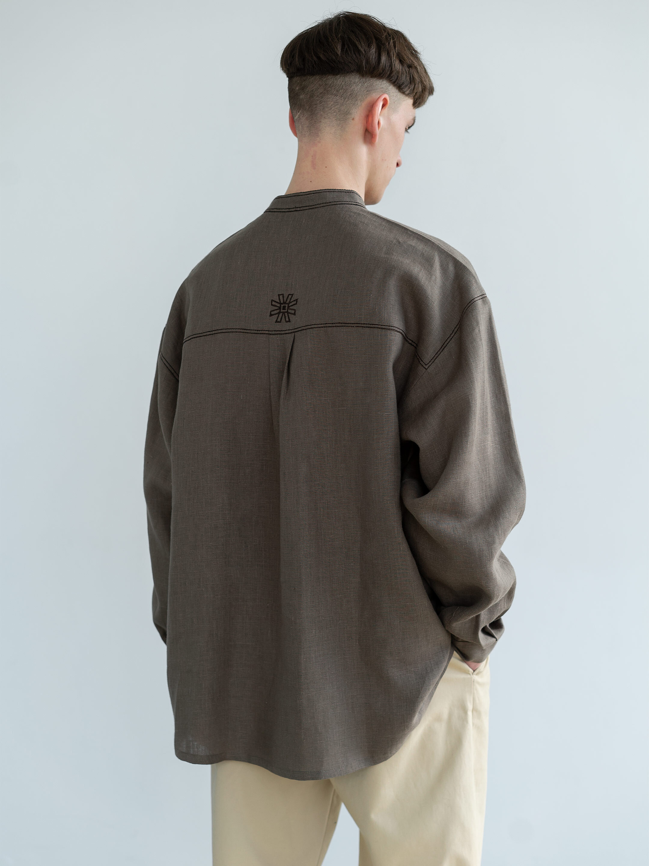 Men's linen shirt with embroidery Adam Brown in Ukraine