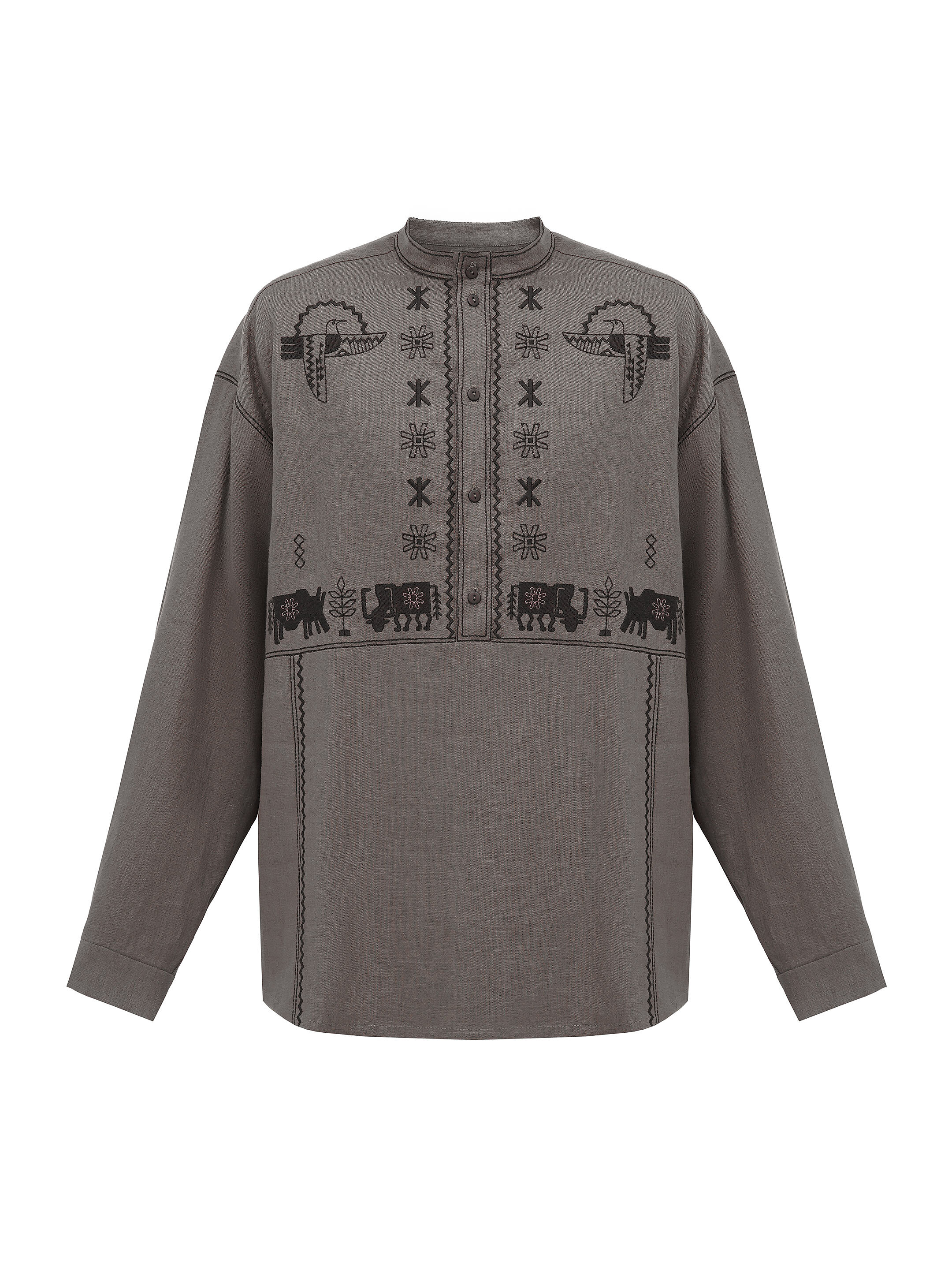 Men's linen shirt with embroidery Adam Brown buy