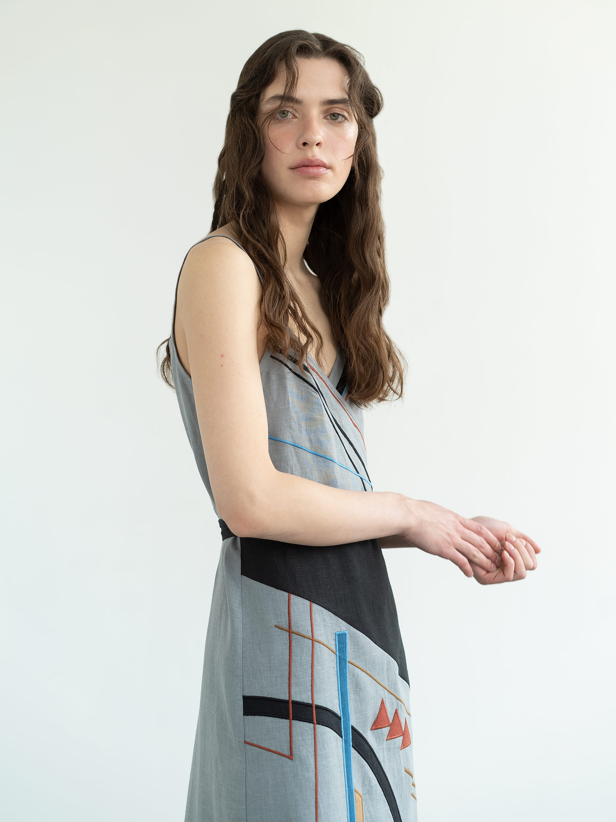 Linen sundress with applique and embroidery Malevych photo