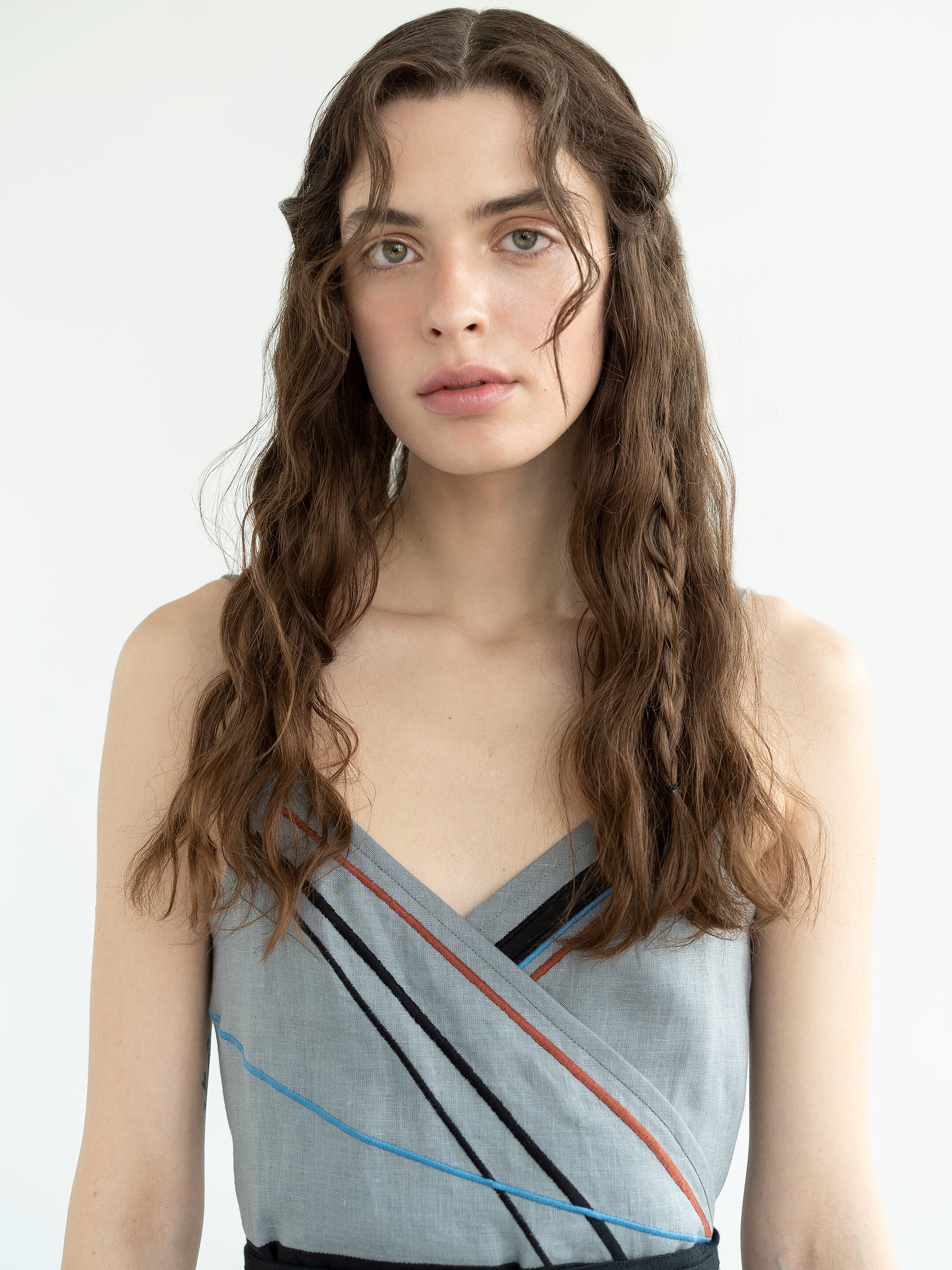 Linen sundress with applique and embroidery Malevych cheap