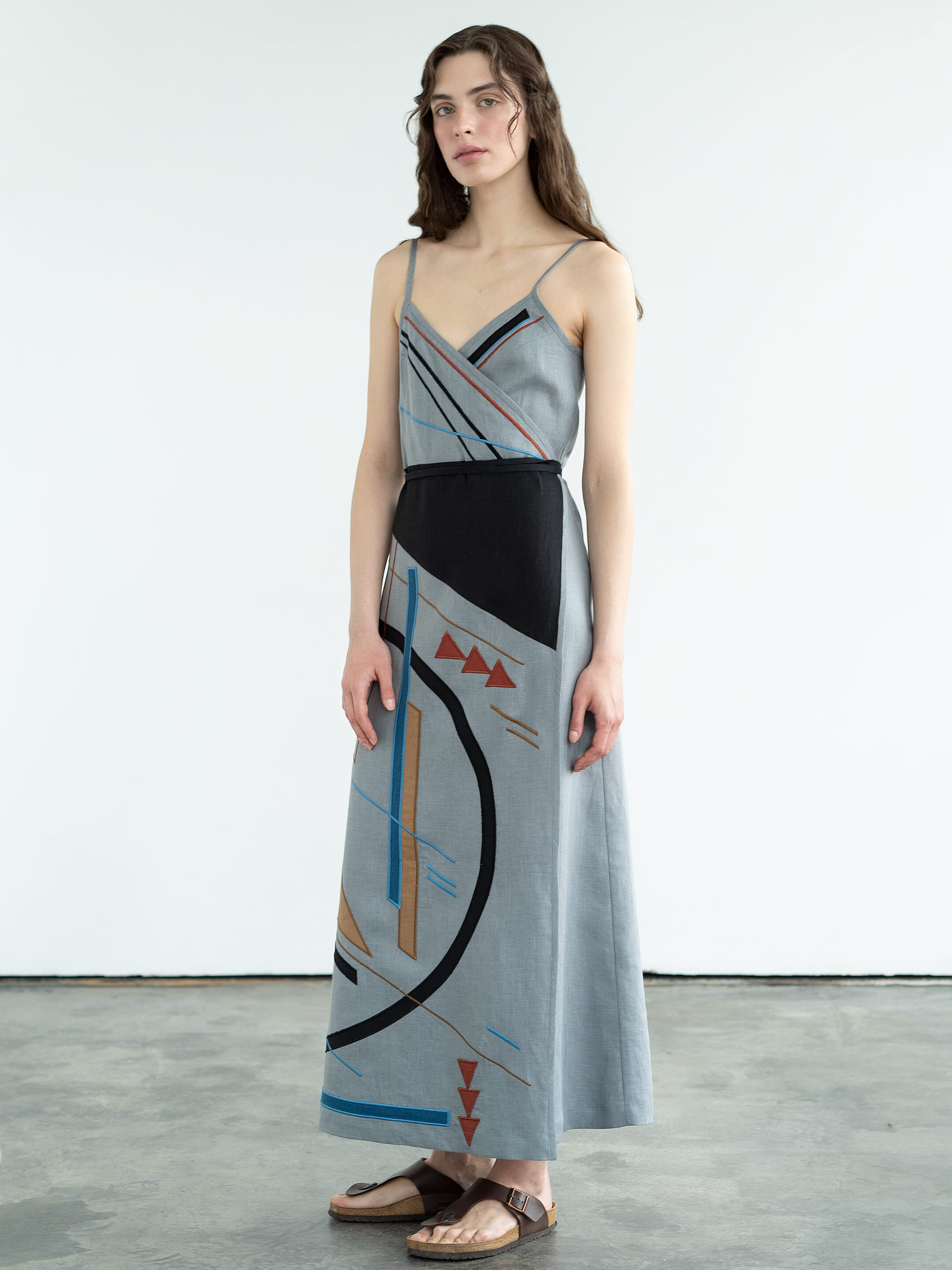 Linen sundress with applique and embroidery Malevych buy