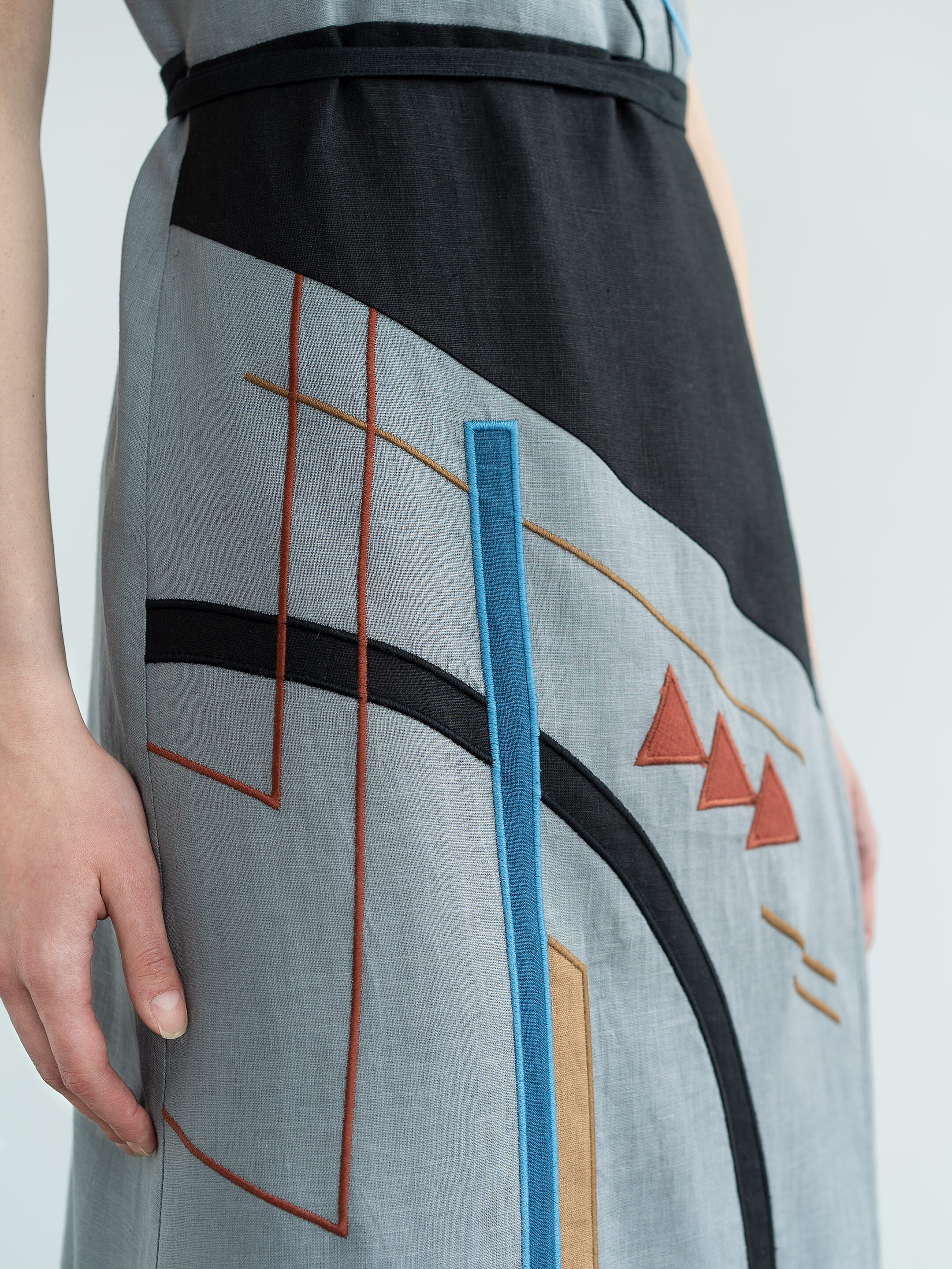 Linen sundress with applique and embroidery Malevych sizes