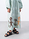Embroidered linen turquoise color dress Kolo Day