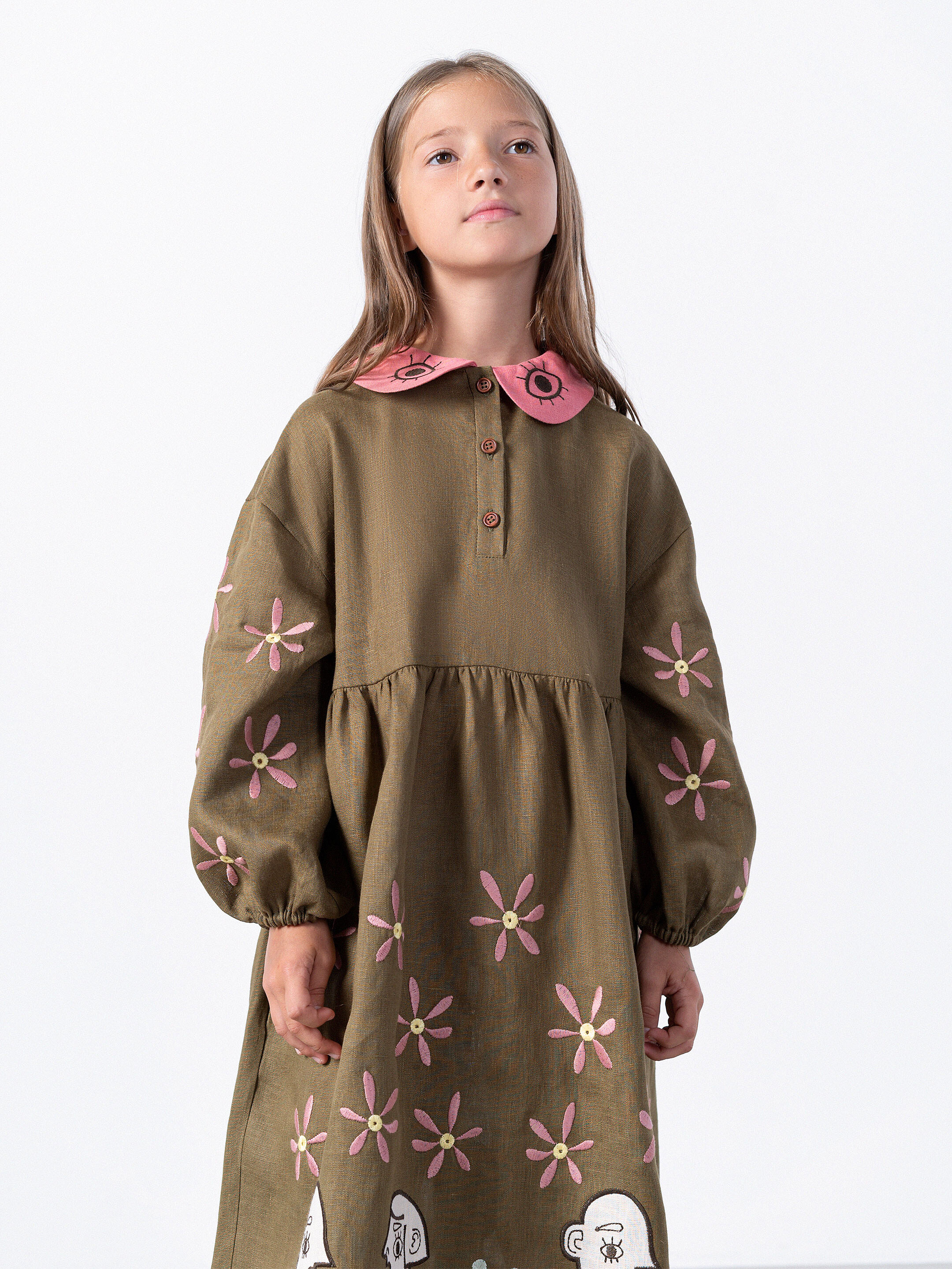 Embroidered linen dress Kolo Night cheap