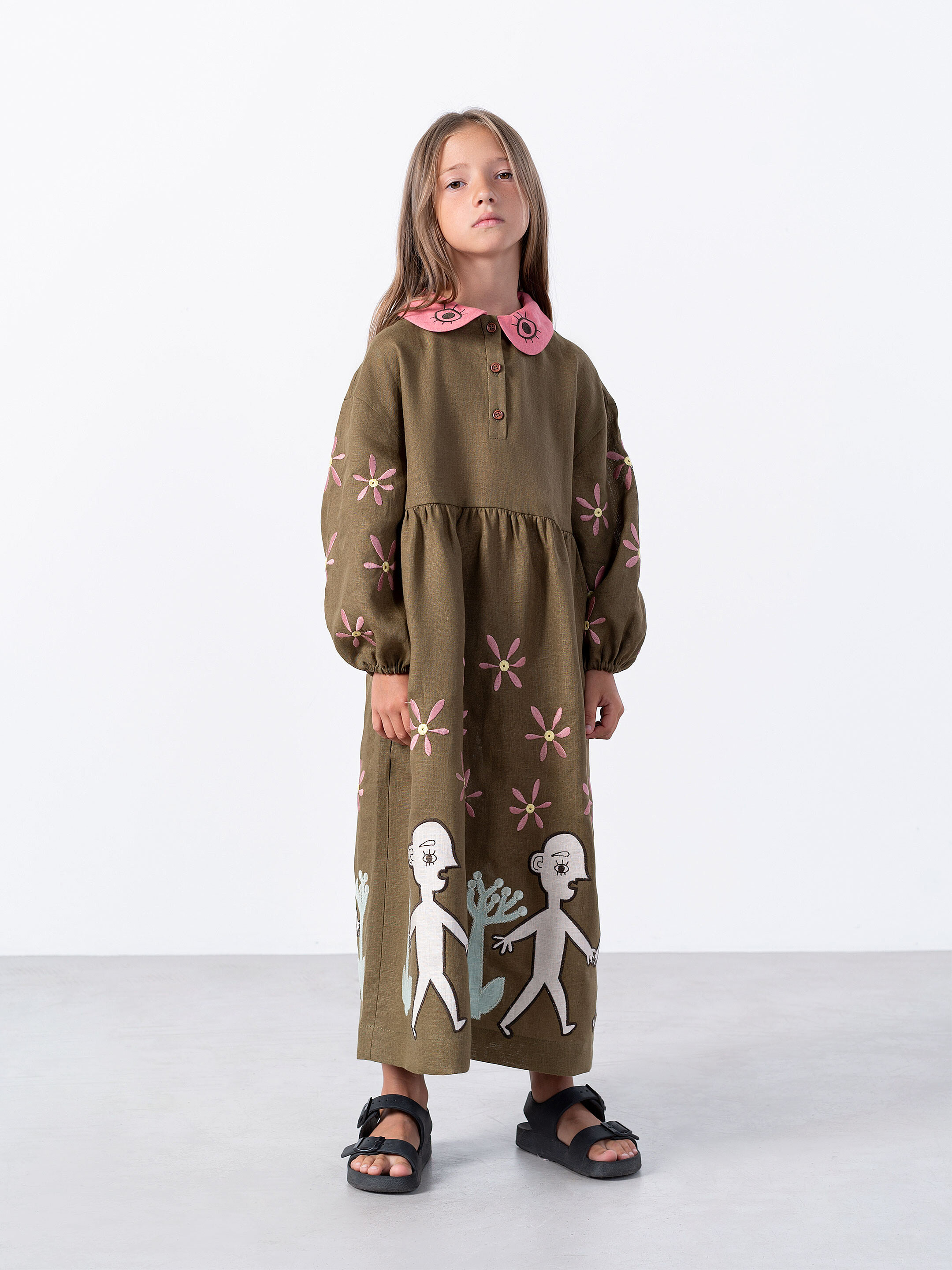 Embroidered linen dress Kolo Night Buy