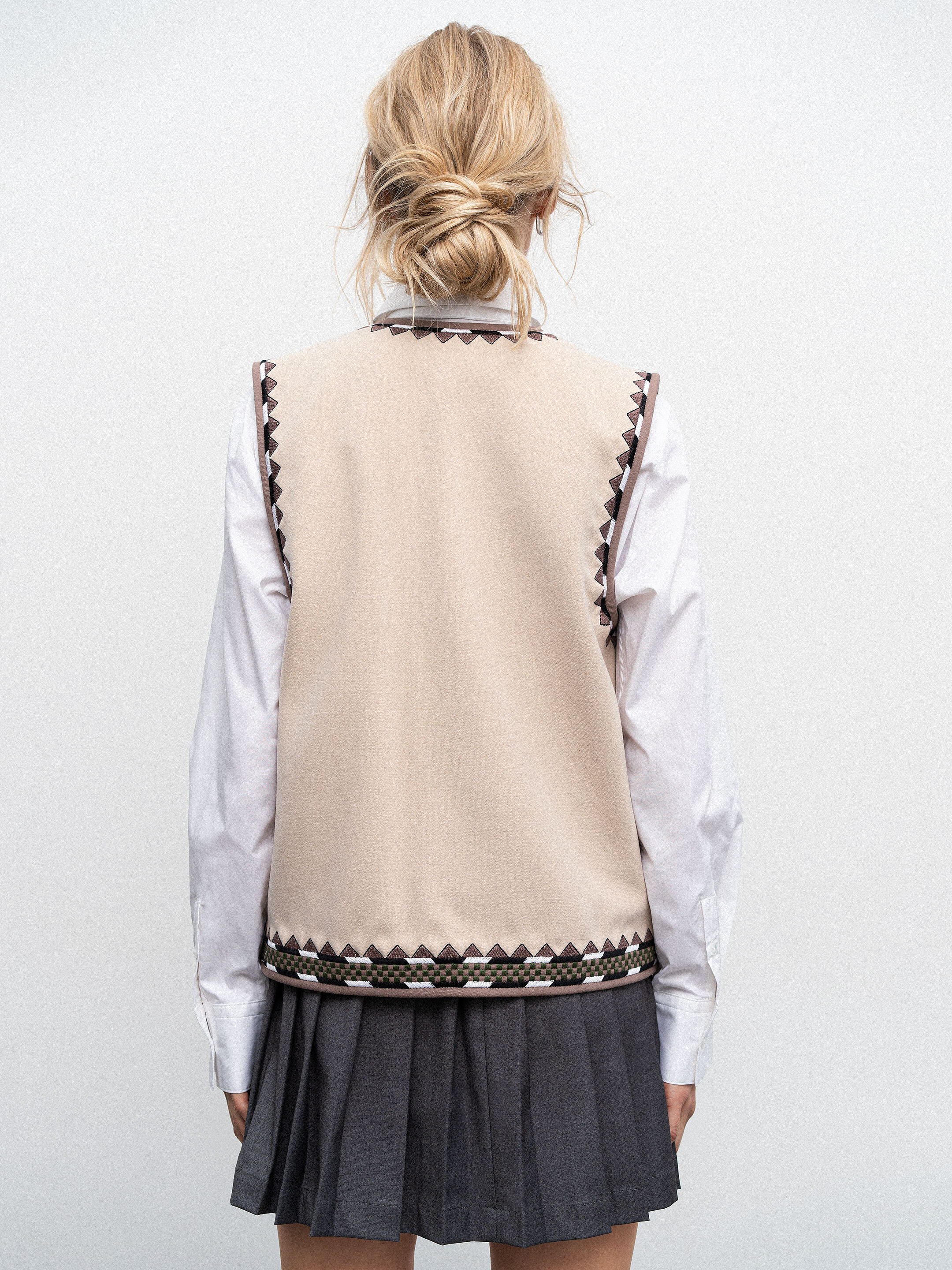 Vest with embroidery and appliqué Folk ціна