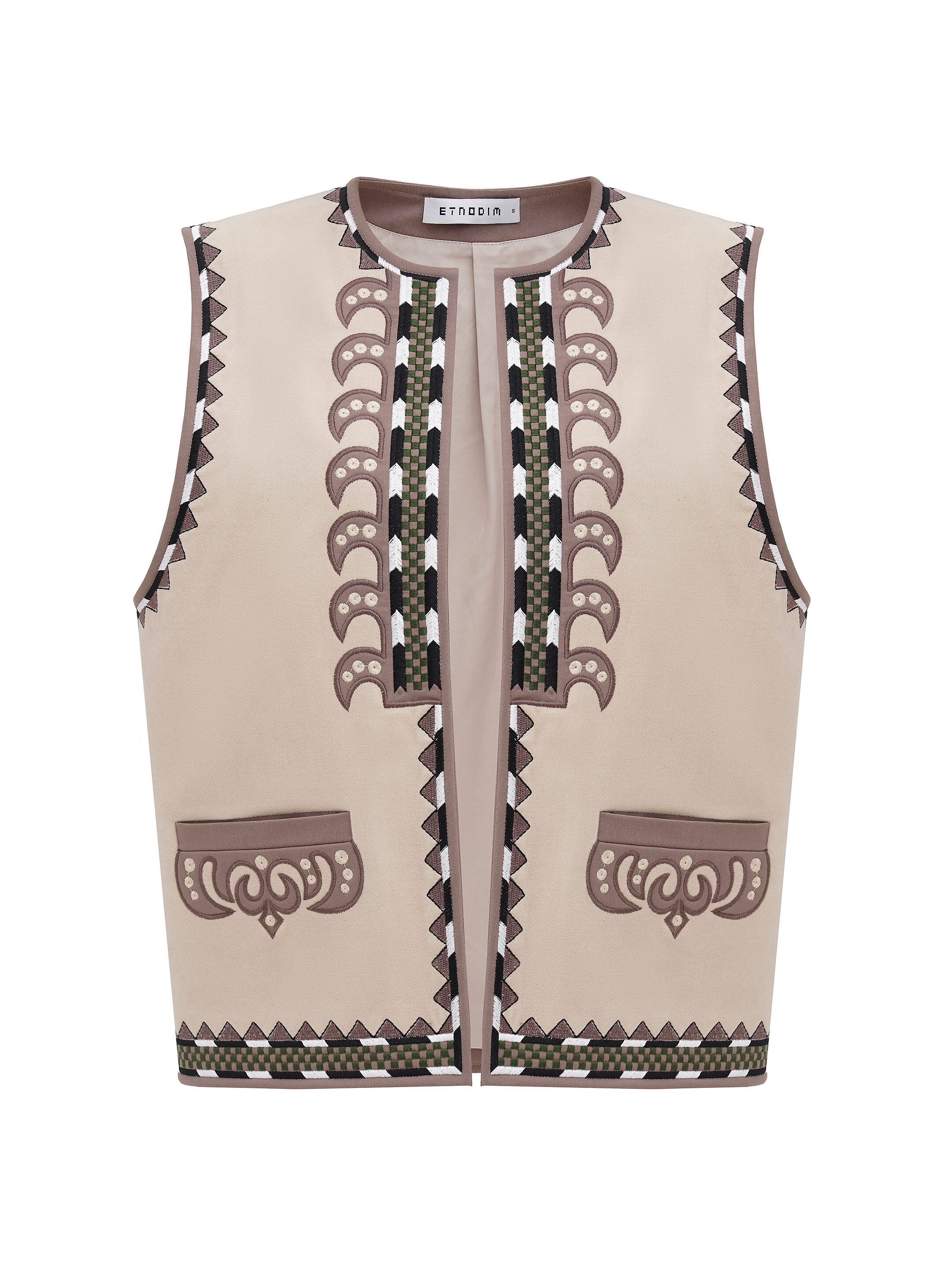 Vest with embroidery and appliqué Folk sizes