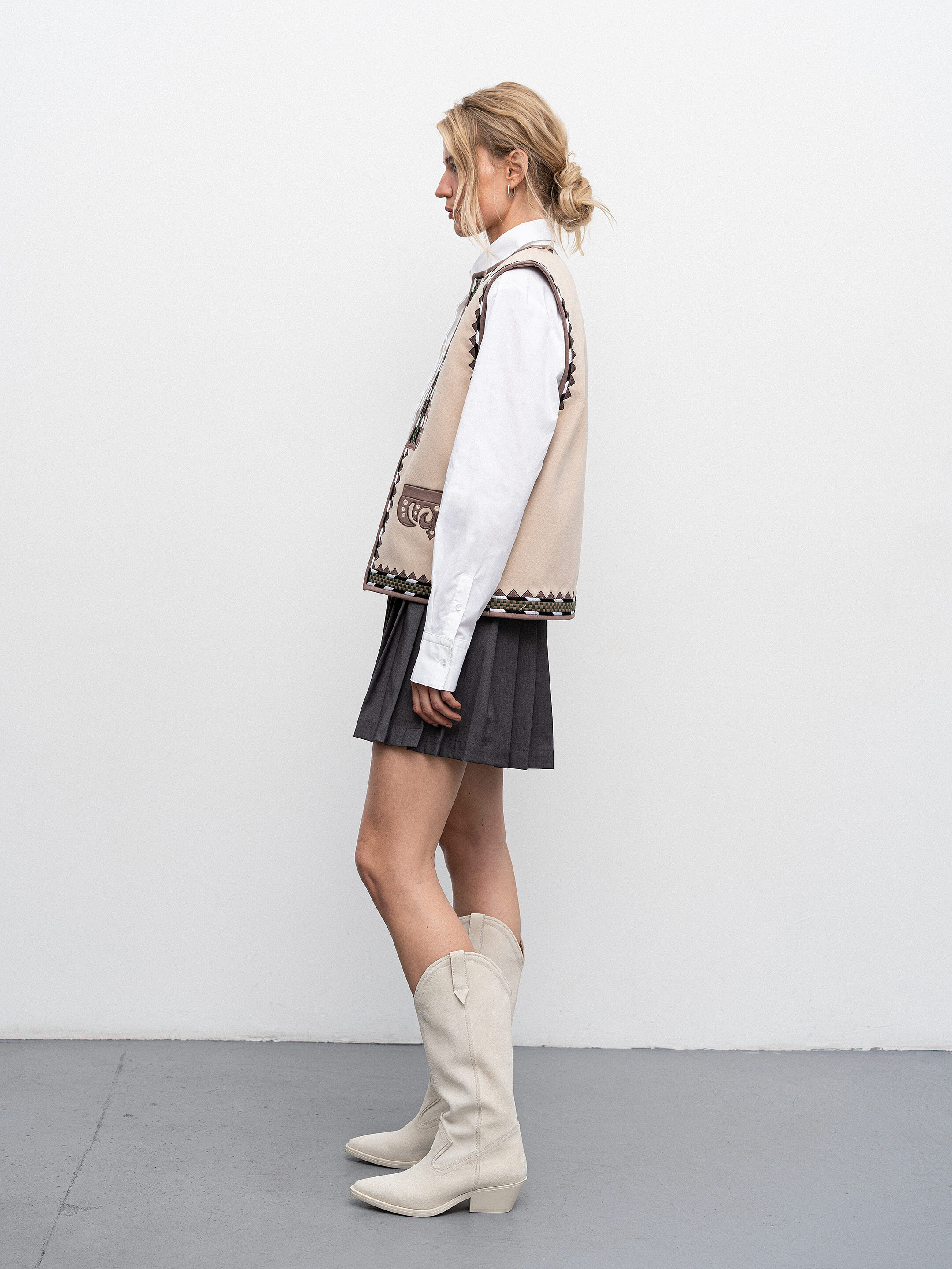 Vest with embroidery and appliqué Folk in Ukraine