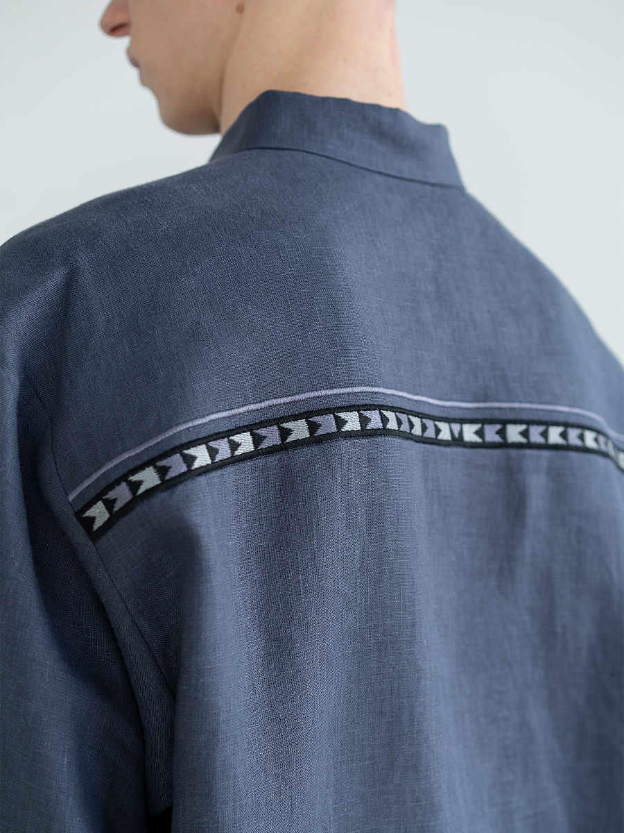 Men`s embroidered shirt in blue color "Saenko" [0]