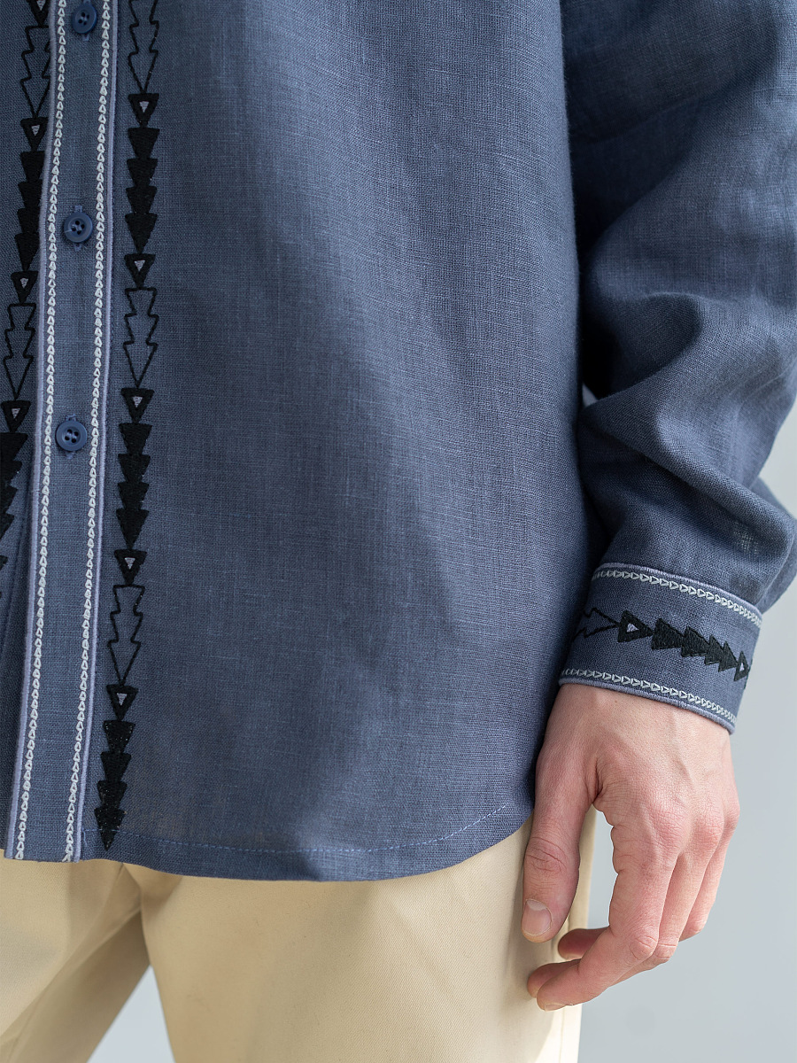 Men`s embroidered shirt in blue color "Saenko" [0]