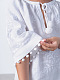 Embroidered linen white color dress Lavina