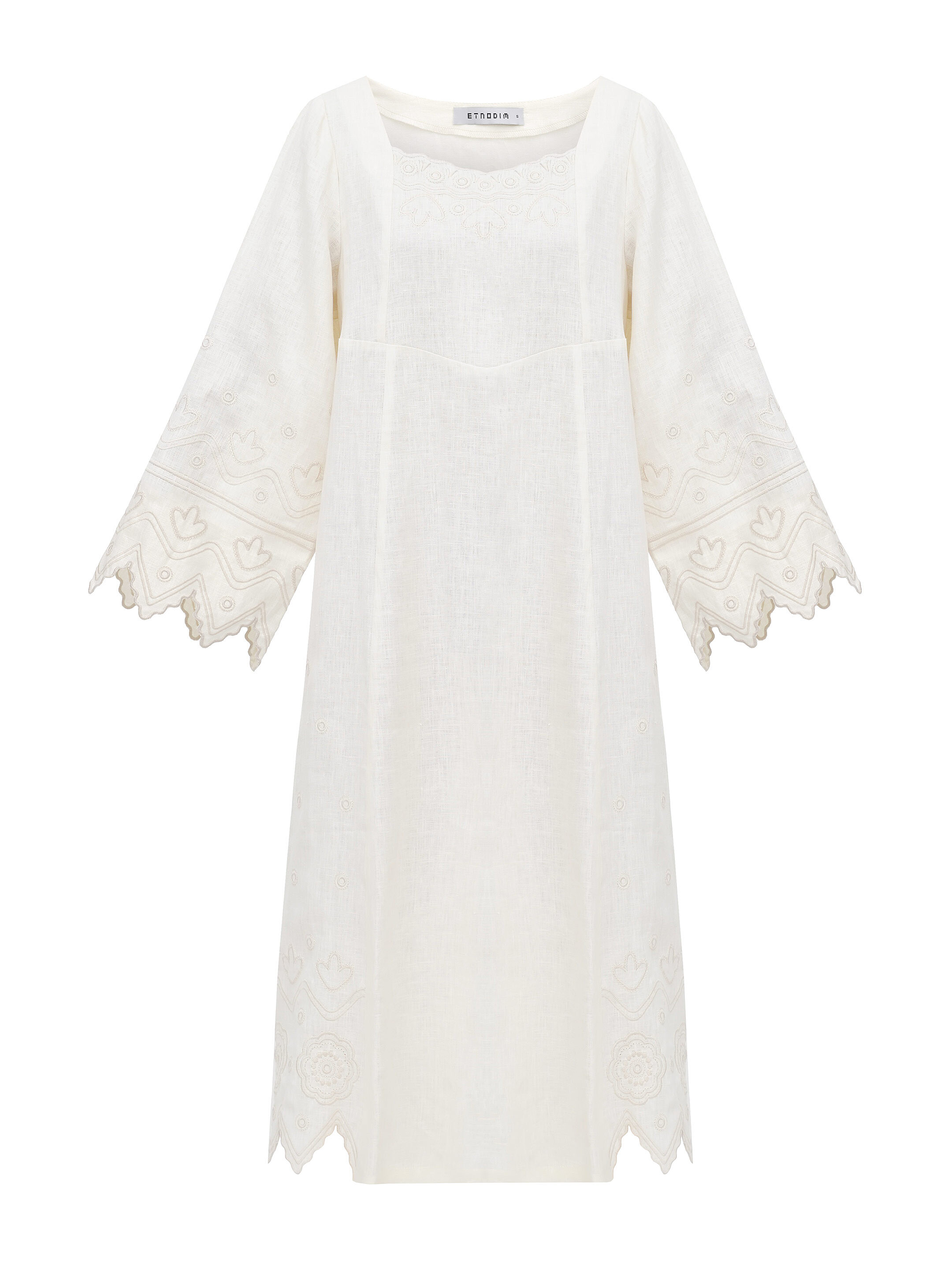 Beige linen dress with embroidery Nizhnist order