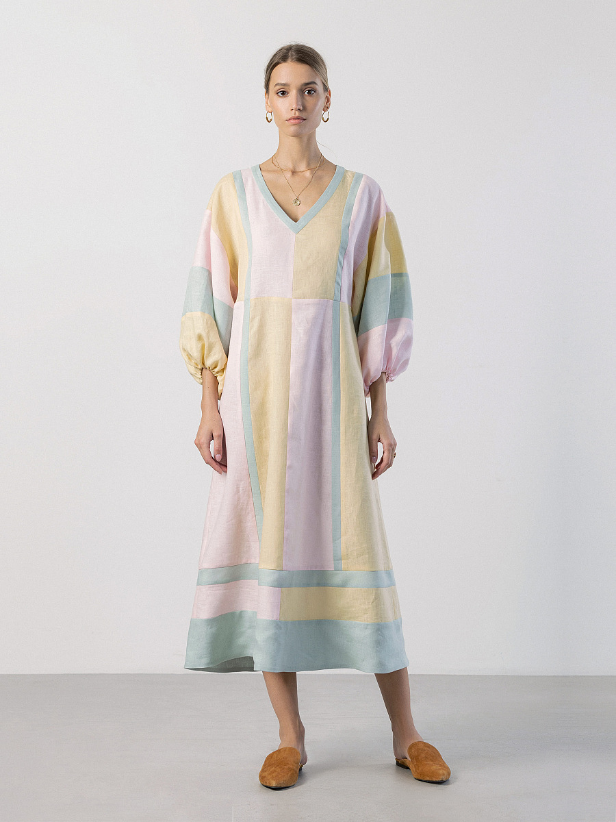 Linen dress MARSHMALLOW [0]