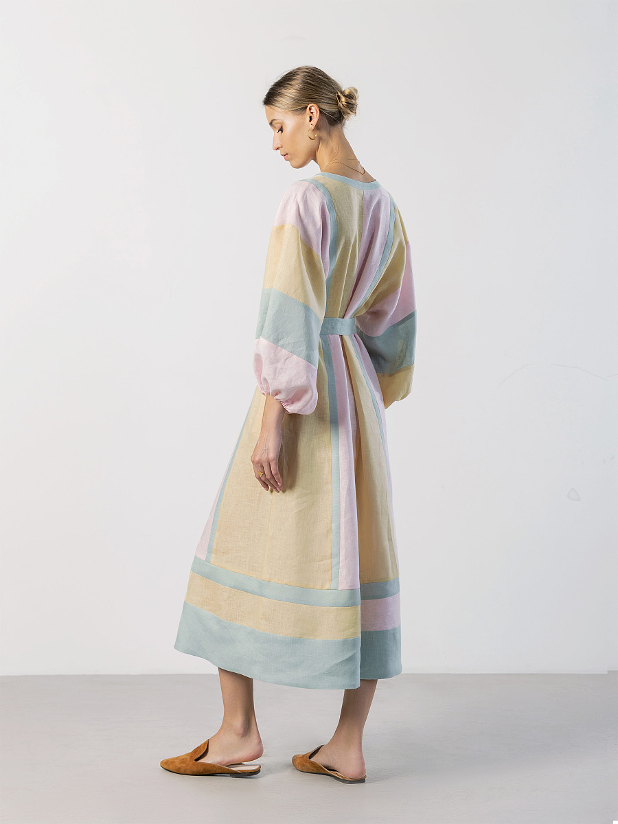 Linen dress MARSHMALLOW [0]