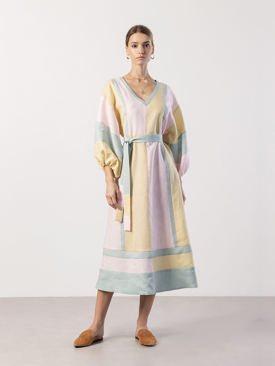Linen dress MARSHMALLOW [0]