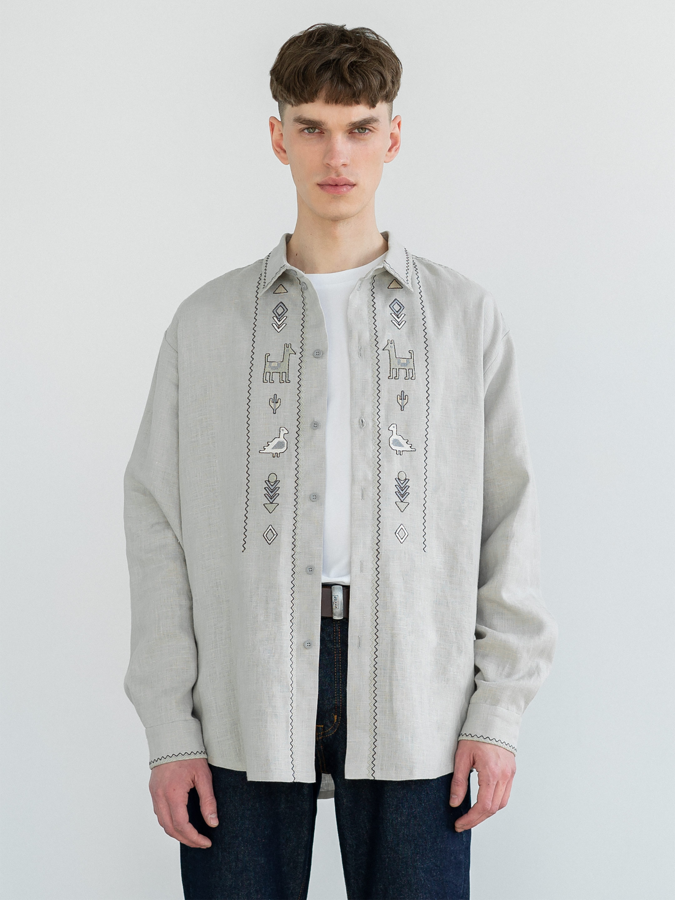 Linen button-down shirt with embroidery Pastukh - photo 1