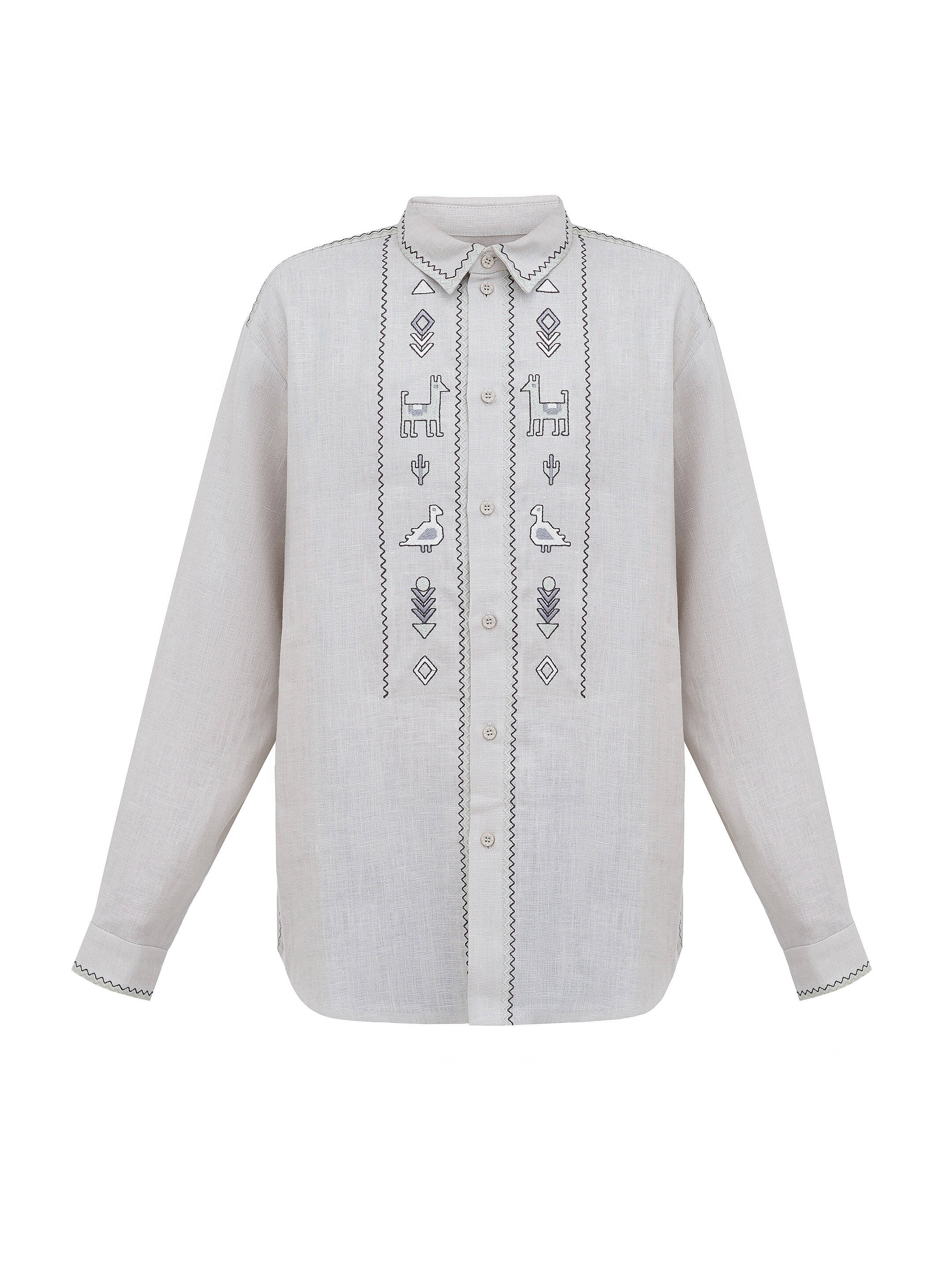Linen button-down shirt with embroidery Pastukh buy