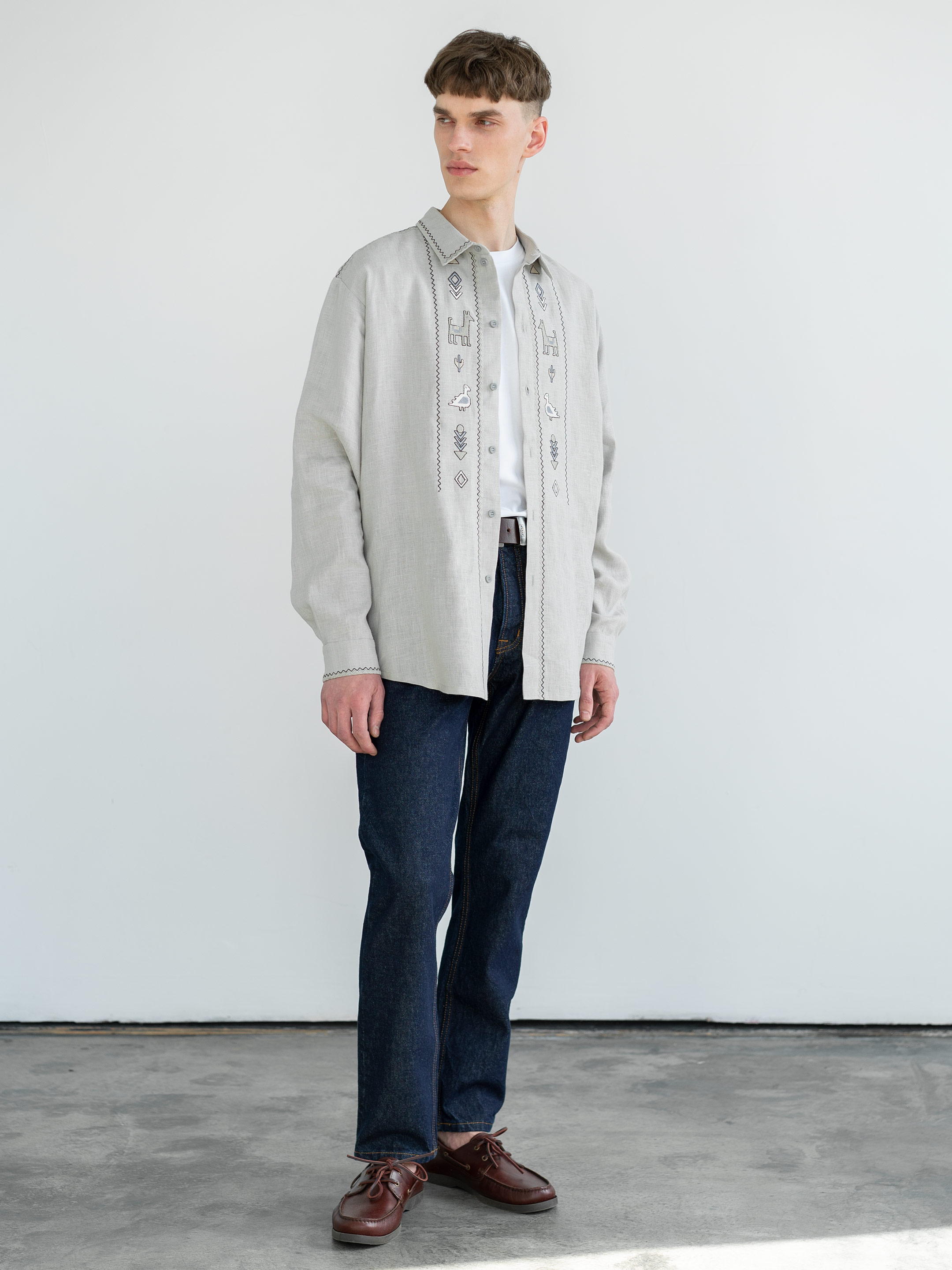Linen button-down shirt with embroidery Pastukh - photo 2
