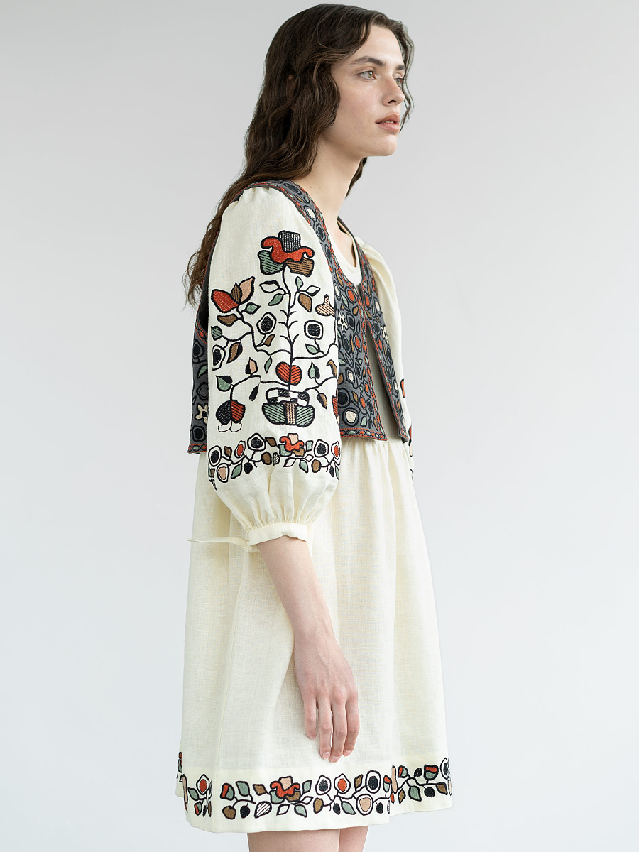 Linen vest with embroidery Zadorozhniy Jacket [0]