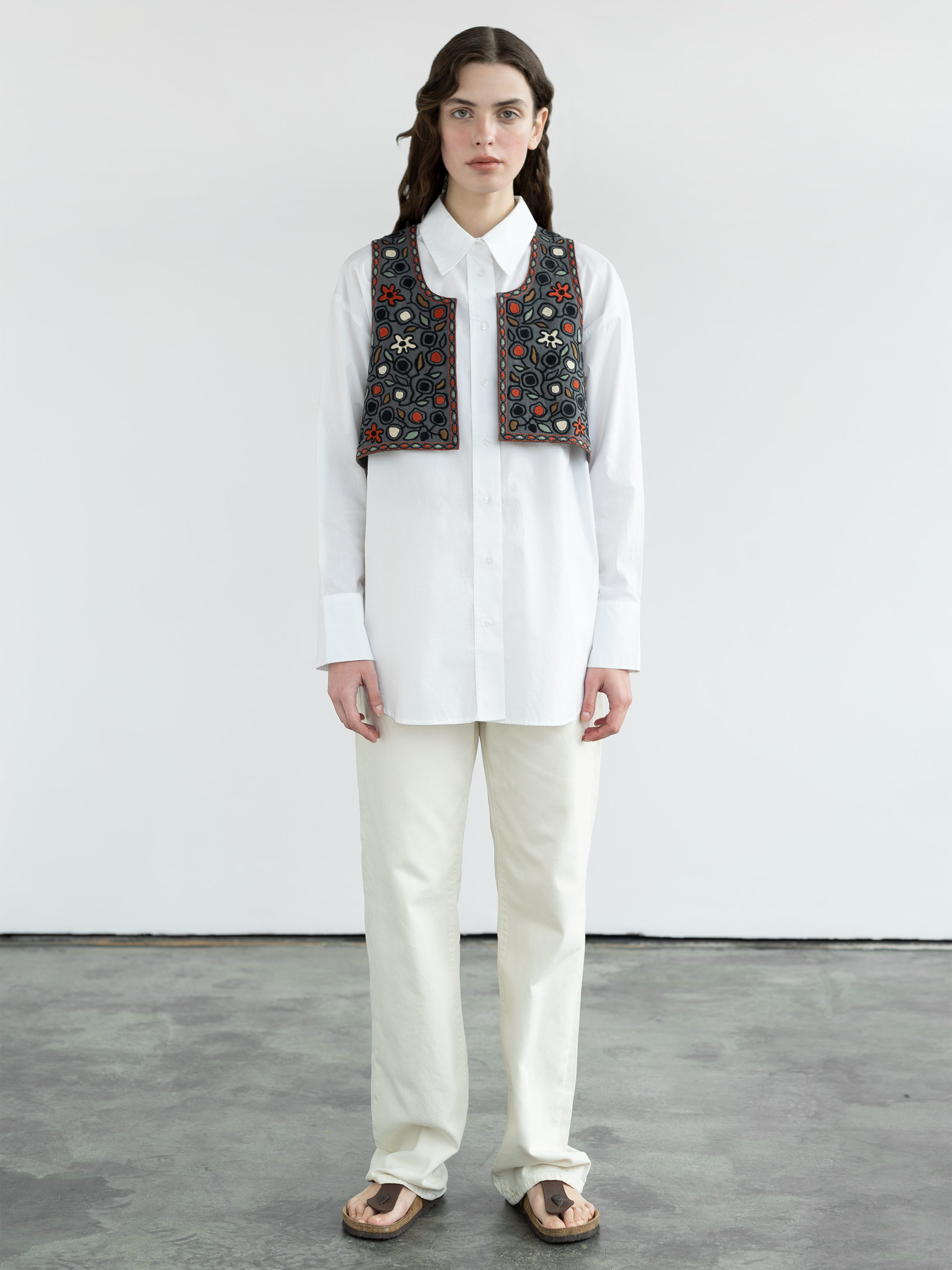 Linen vest with embroidery Zadorozhniy Jacket - photo 2