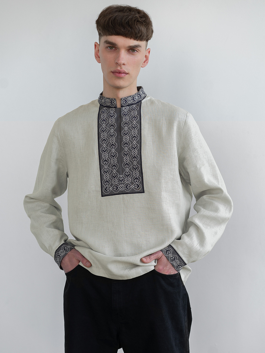Gray Embroidered Shirt Sparrow [0]