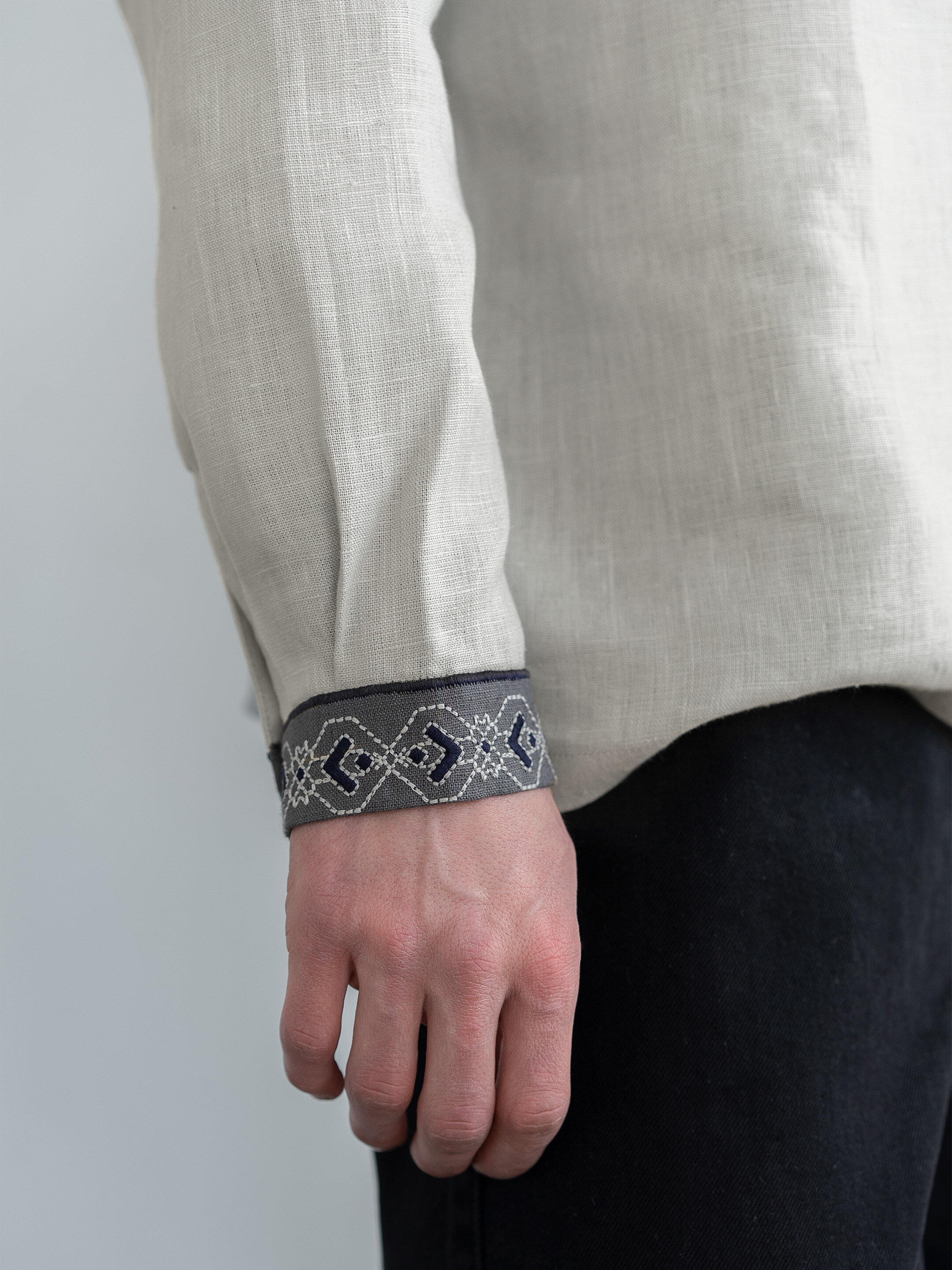 Gray Embroidered Shirt Sparrow choose