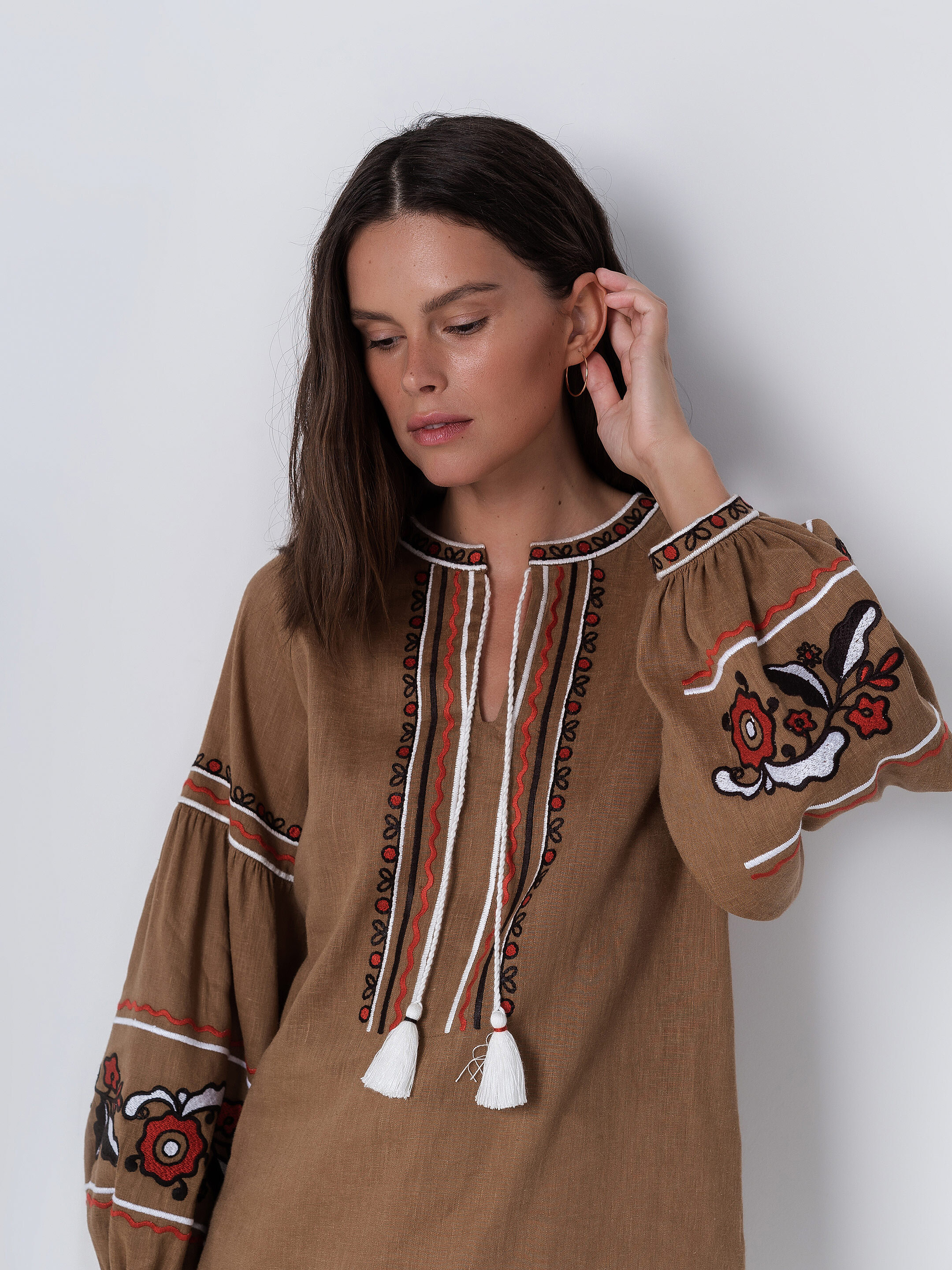Embroidered linen shirt for women Grono cheap