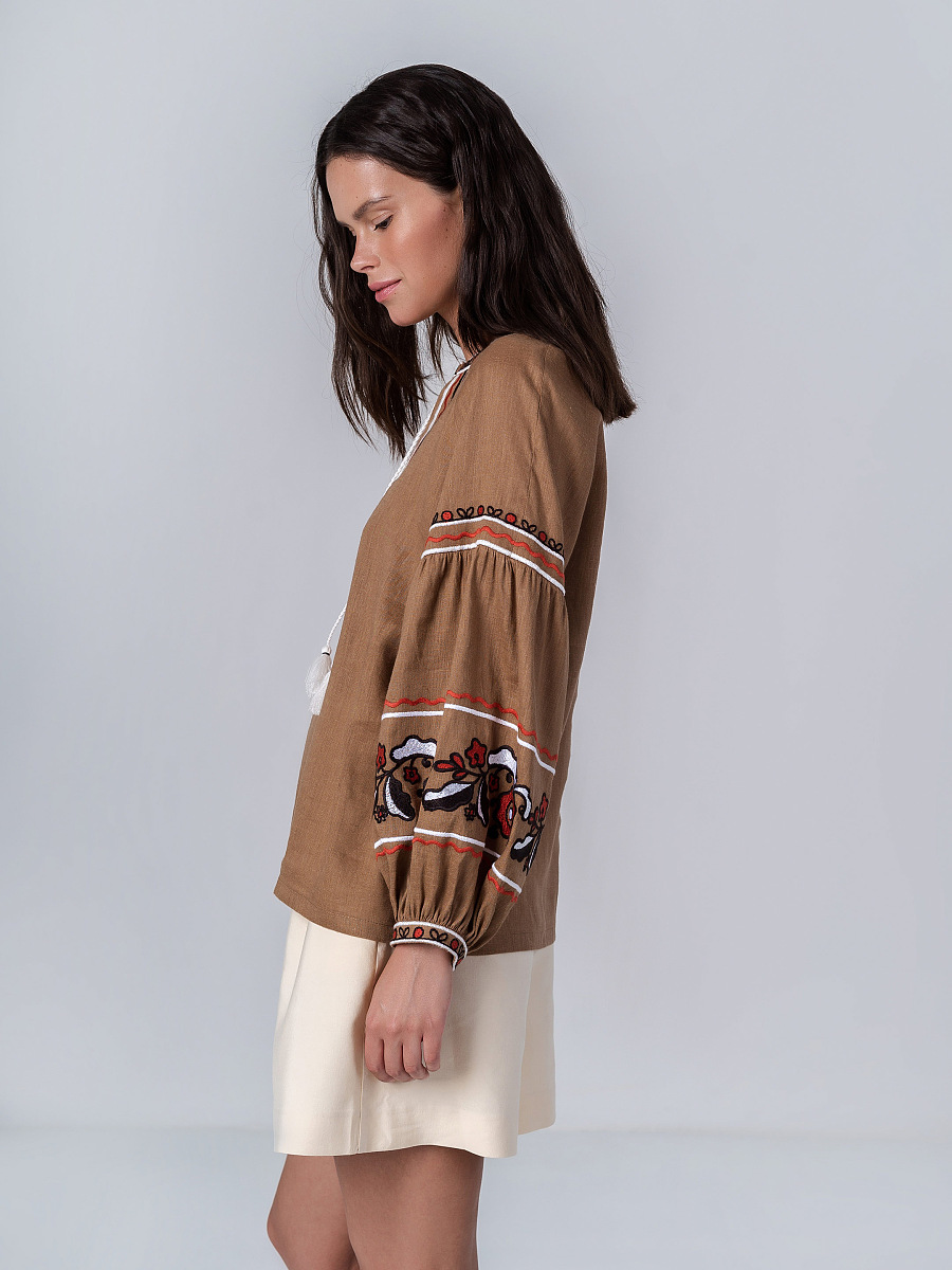 Embroidered linen shirt for women Grono [0]