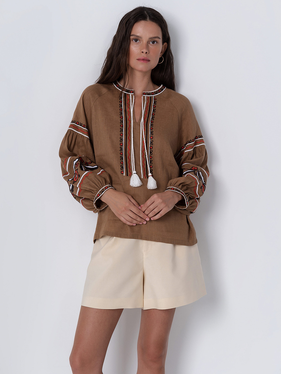 Embroidered linen shirt for women Grono [0]