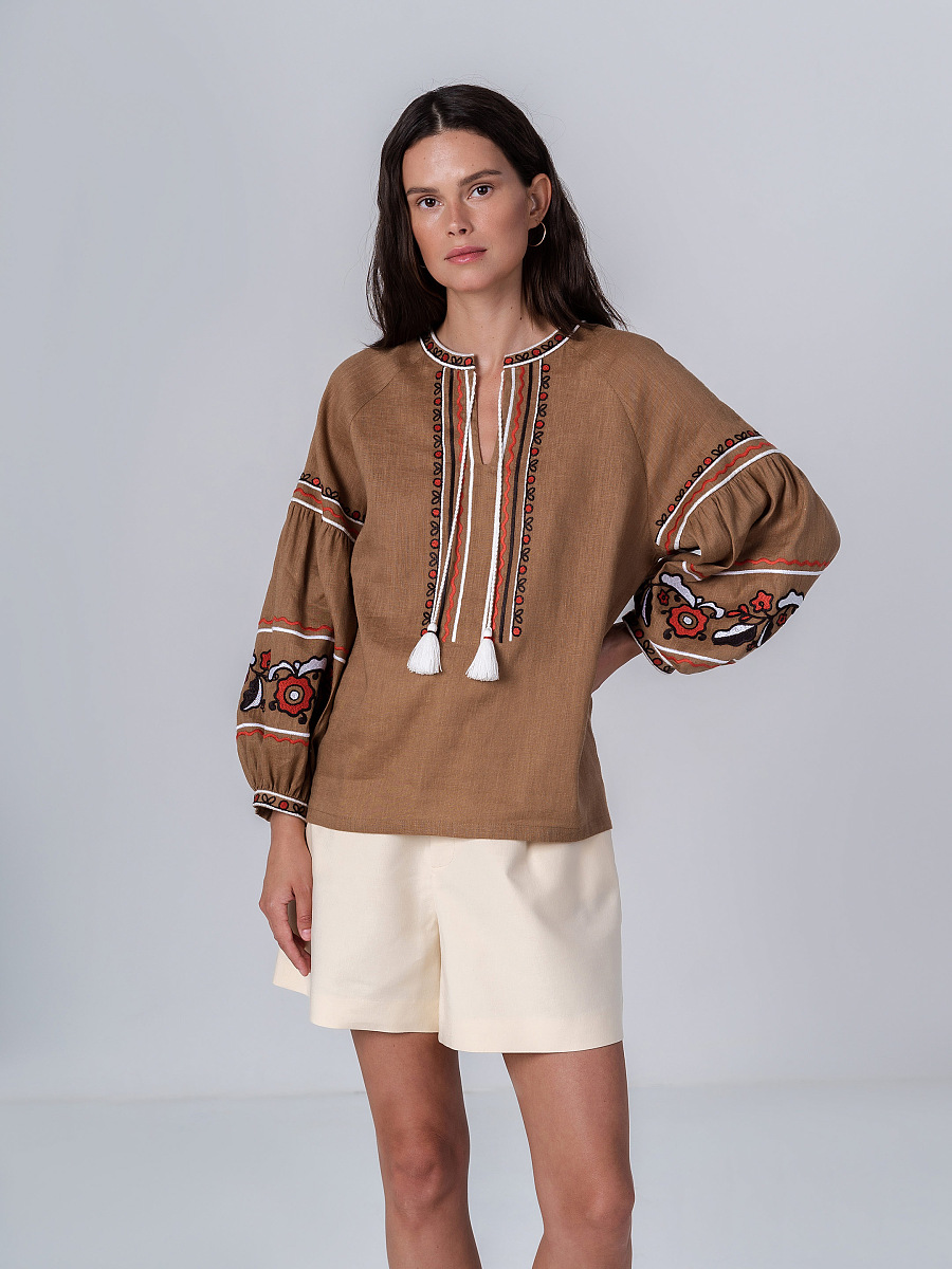 Embroidered linen shirt for women Grono [0]