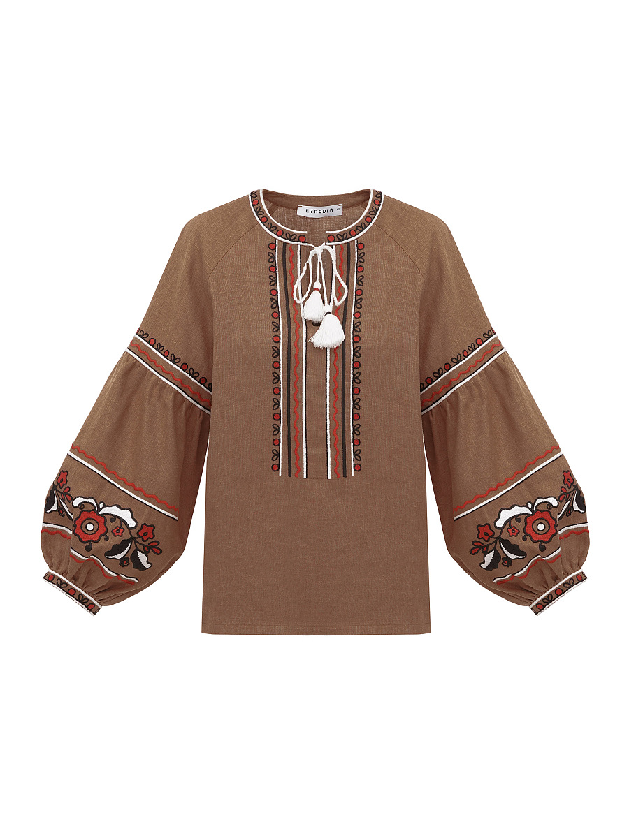 Embroidered linen shirt for women Grono [0]