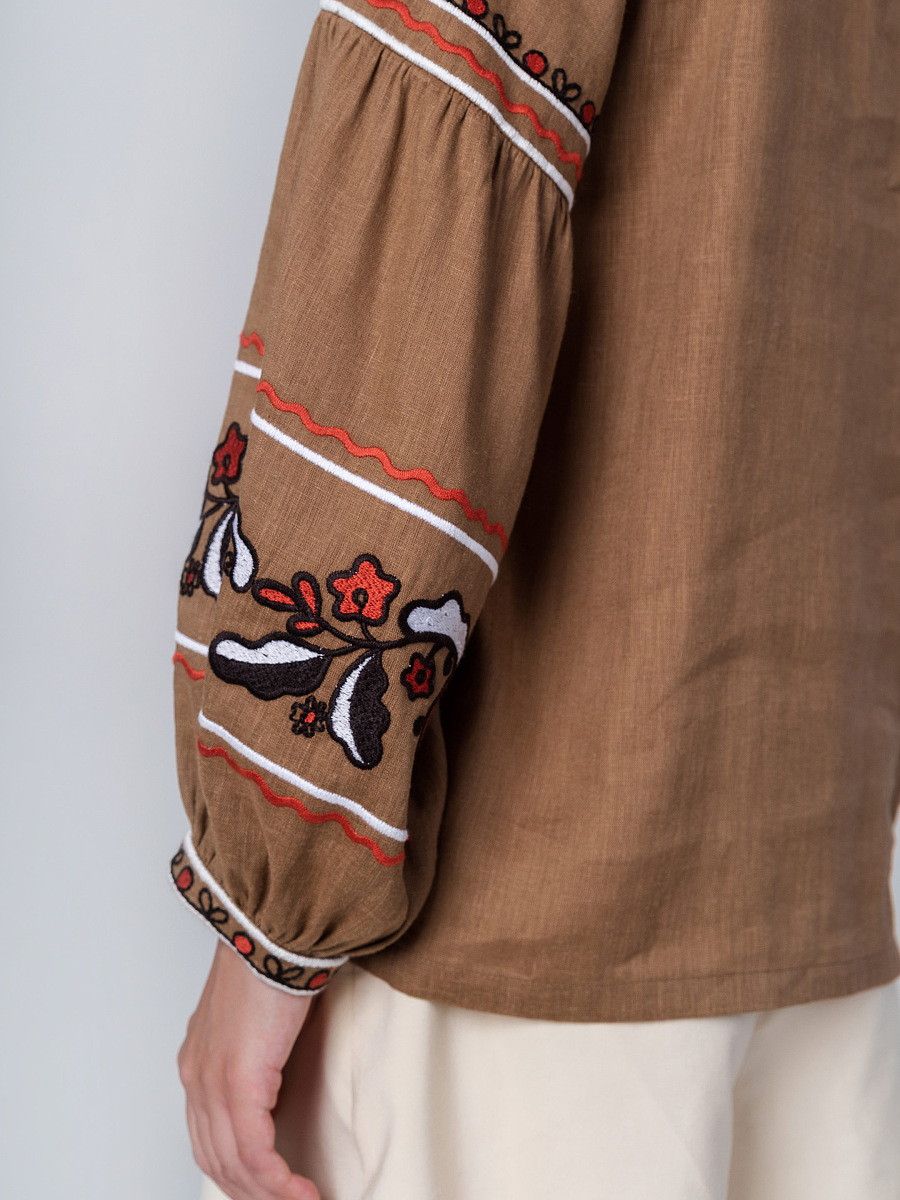 Embroidered linen shirt for women Grono [0]