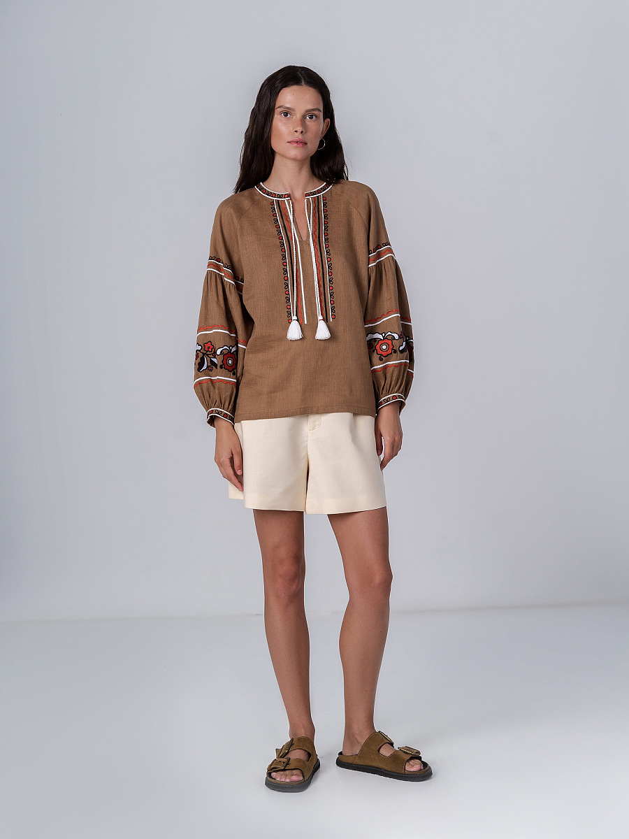 Embroidered linen shirt for women Grono [0]