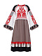 Linen dress with applique Icon Red